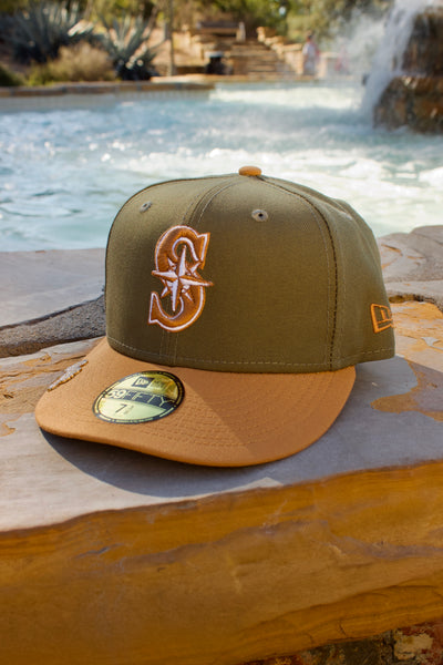 NEW ERA EXCLUSIVE 59FIFTY OLIVE/KHAKI SEATTLE MARINERS 2TONE COLOR PACK (GREY UV)
