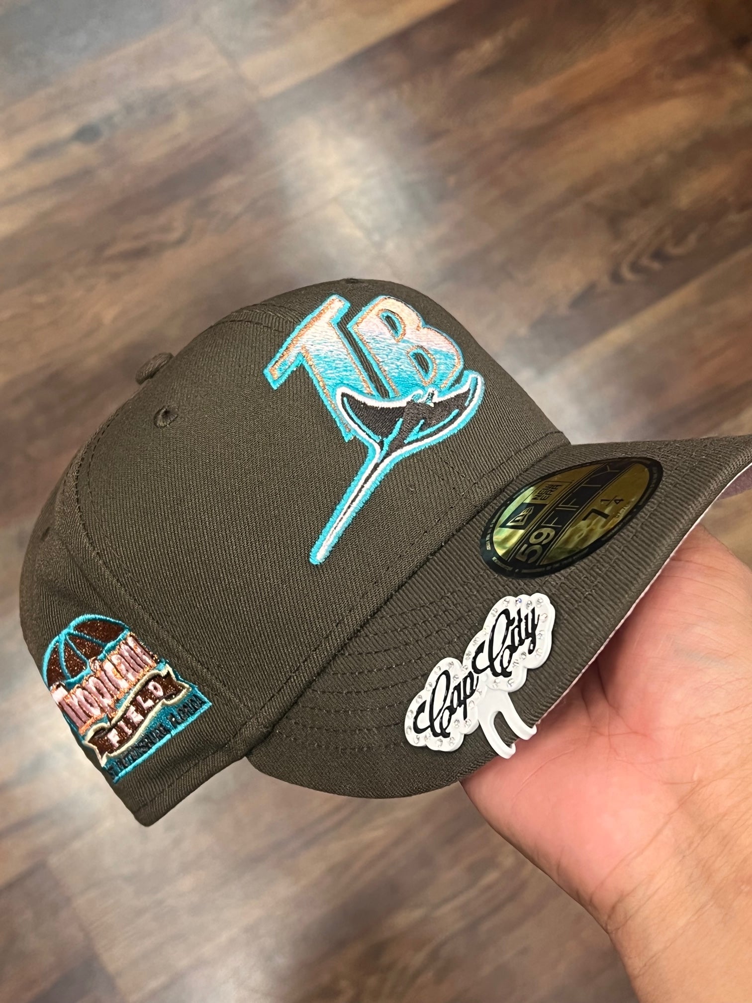 NEW ERA EXCLUSIVE 59FIFTY BROWN TAMPA BAY RAYS W/ TROPICANA FIELD PATCH