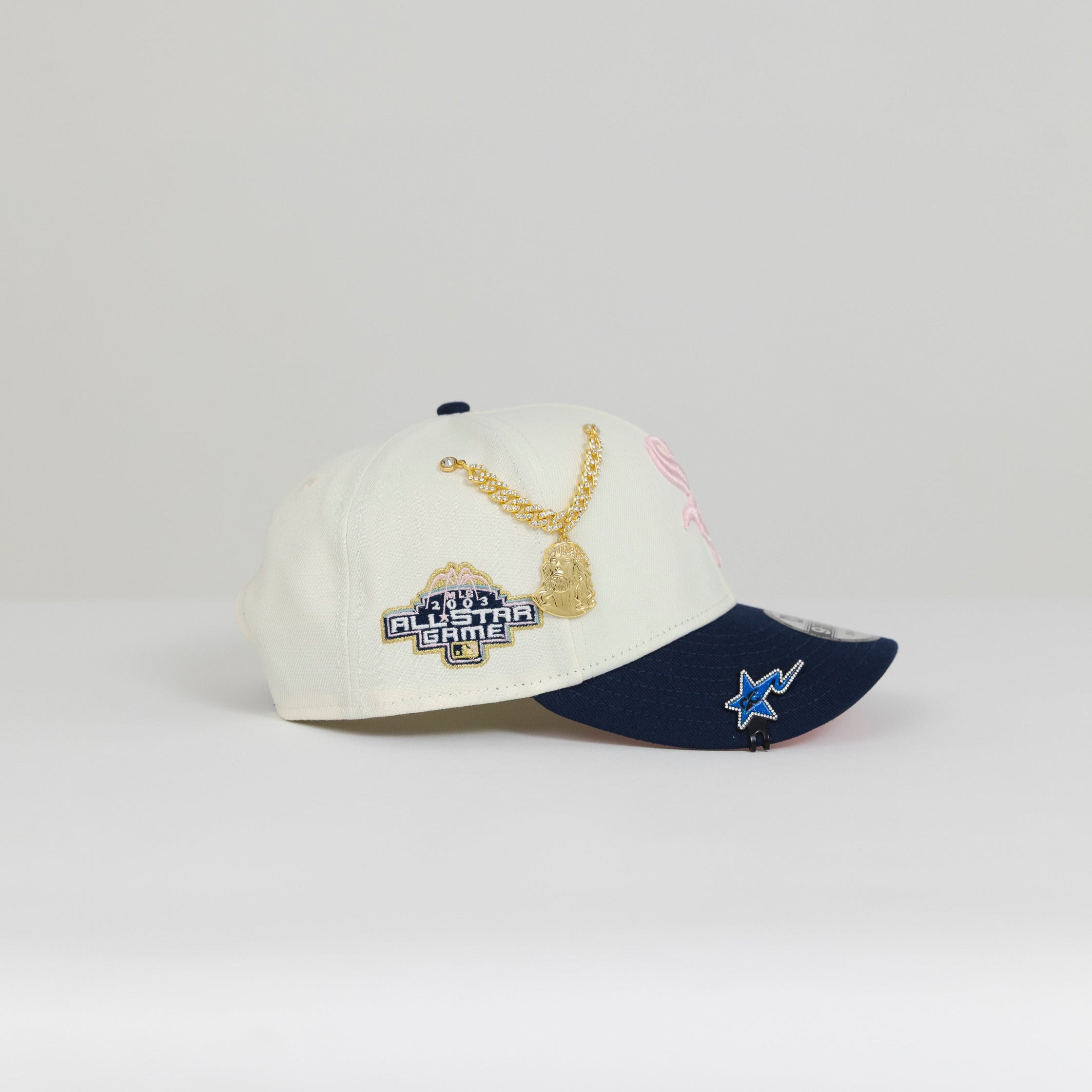 NEW ERA EXCLUSIVE 9FIFTY CHROME/ NAVY CHICAGO WHITE SOX SNAPBACK W/ 2003 ALL STAR GAME SIDE PATCH