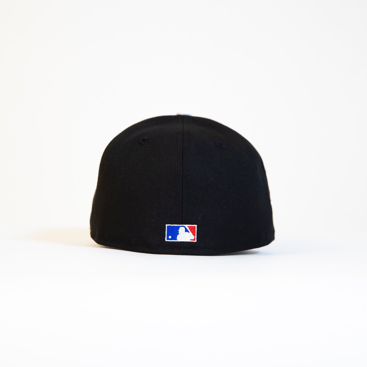 NEW ERA EXCLUSIVE 59FIFTY BLACK NEW YORK YANKEES SCRIPT W/ 100TH ANNIVERSARY SIDE PATCH