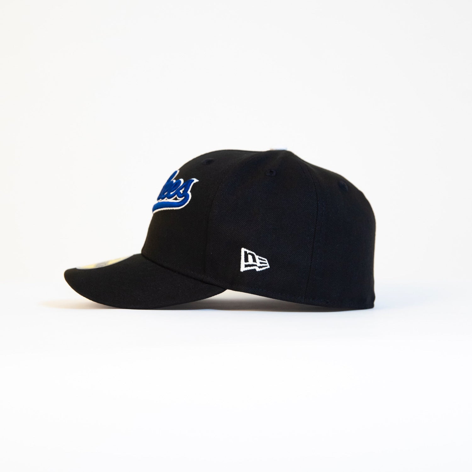 NEW ERA EXCLUSIVE 59FIFTY BLACK NEW YORK YANKEES SCRIPT W/ 100TH ANNIVERSARY SIDE PATCH