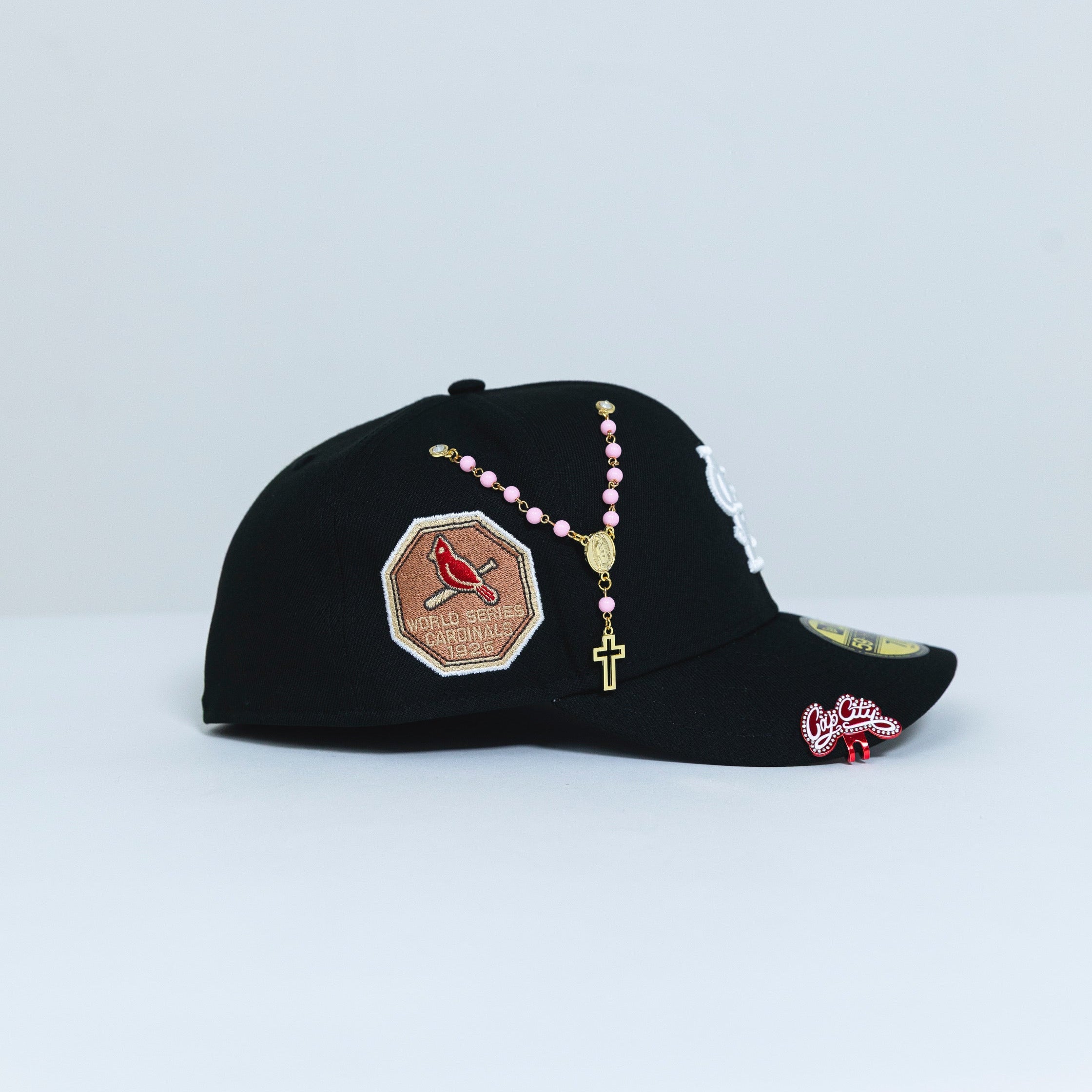 NEW ERA EXCLUSIVE 59FIFTY BLACK ST LOUIS CARDINALS W/ BUSCH STADIUM SIDE PATCH