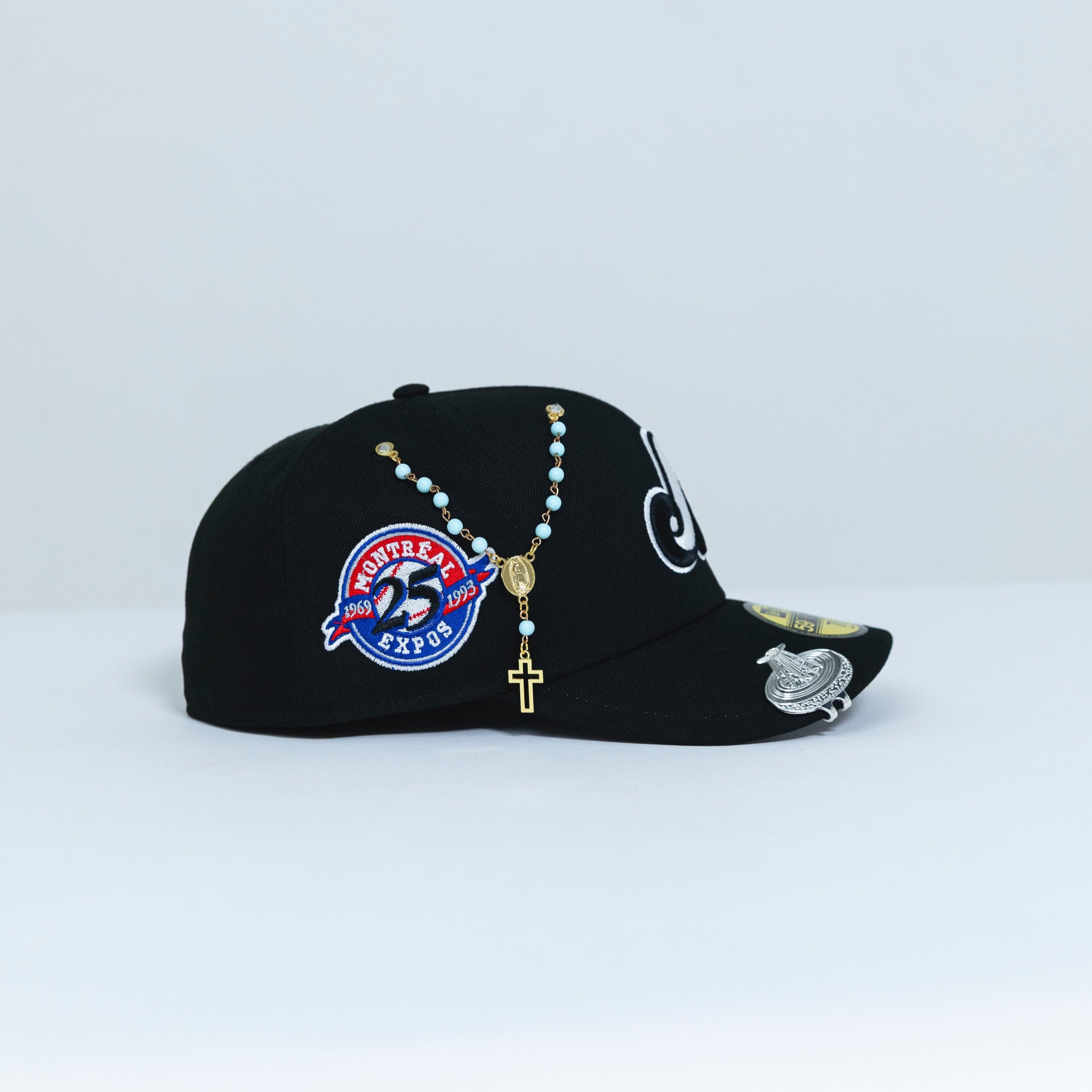 NEW ERA EXCLUSIVE 59FIFTY BLACK MONTREAL EXPOS W/ 25TH ANNIVERSARY SIDE PATCH