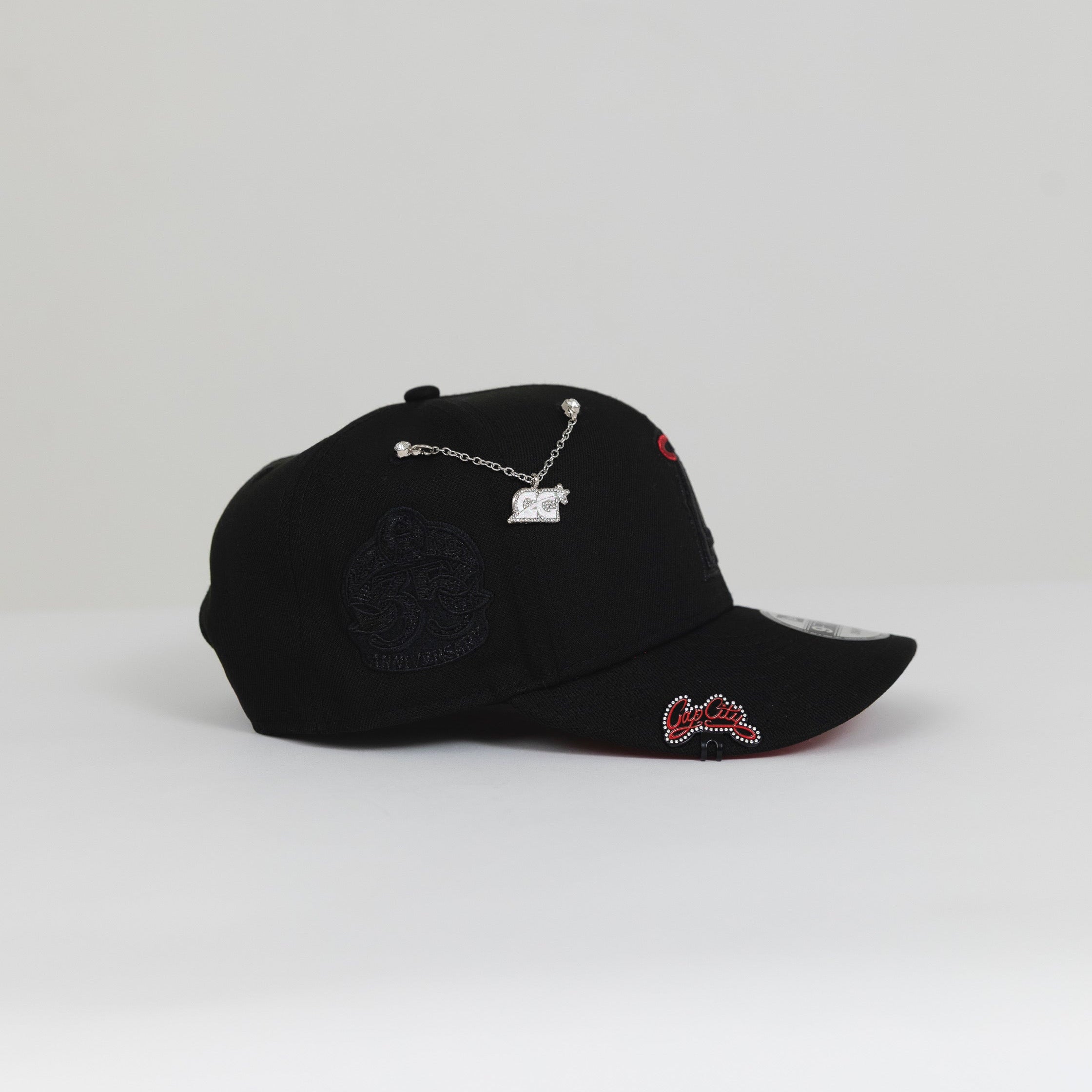 NEW ERA 9FIFTY BLACKED OUT ANAHEIM ANGELS SNAPBACK W/ 35TH ANNIVERSARY SIDE PATCH