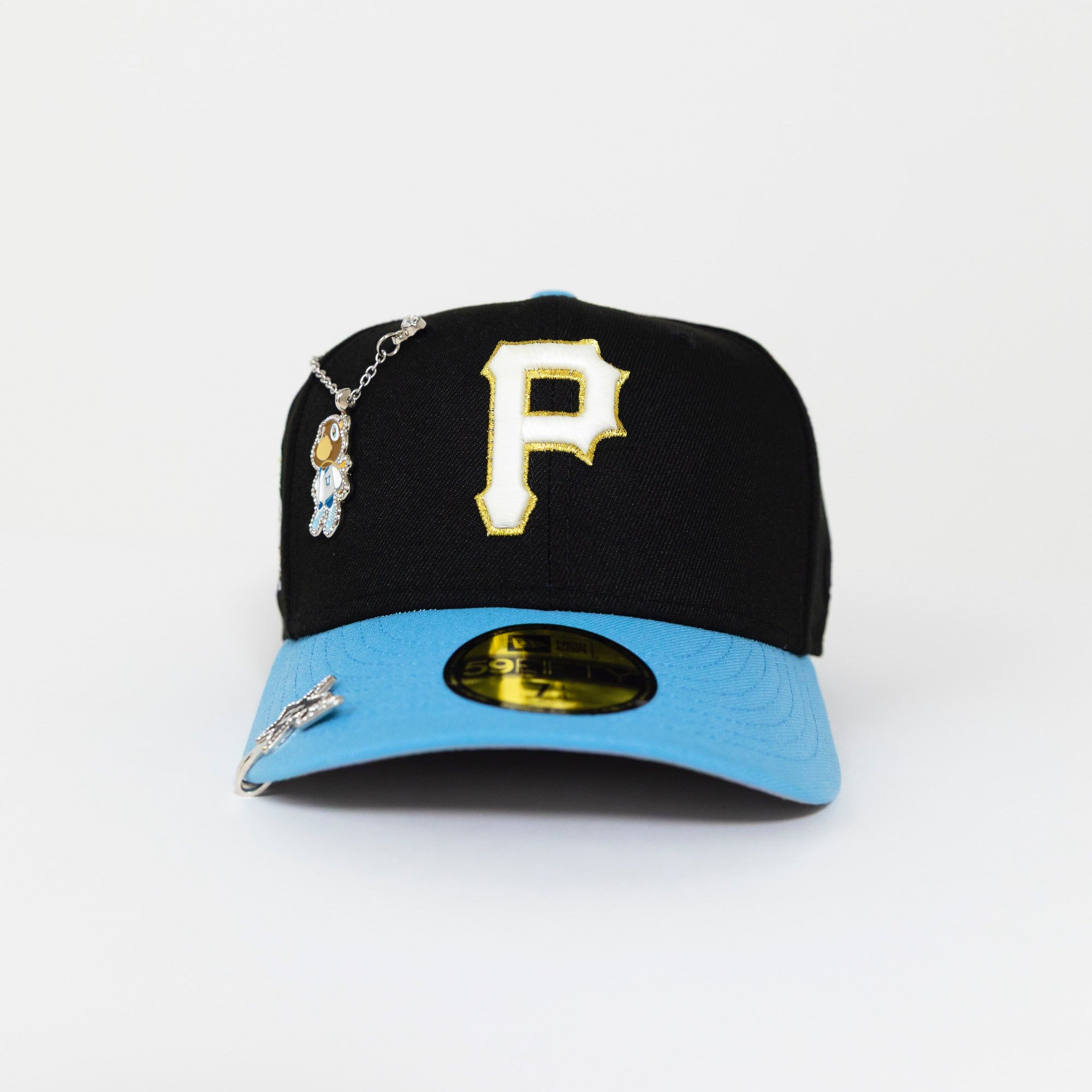 NEW ERA EXCLUSIVE 59FIFTY BLACK/ ICY BLUE PITTSBURGH PIRATES W/ 1994 ALL STAR GAME SIDE PATCH
