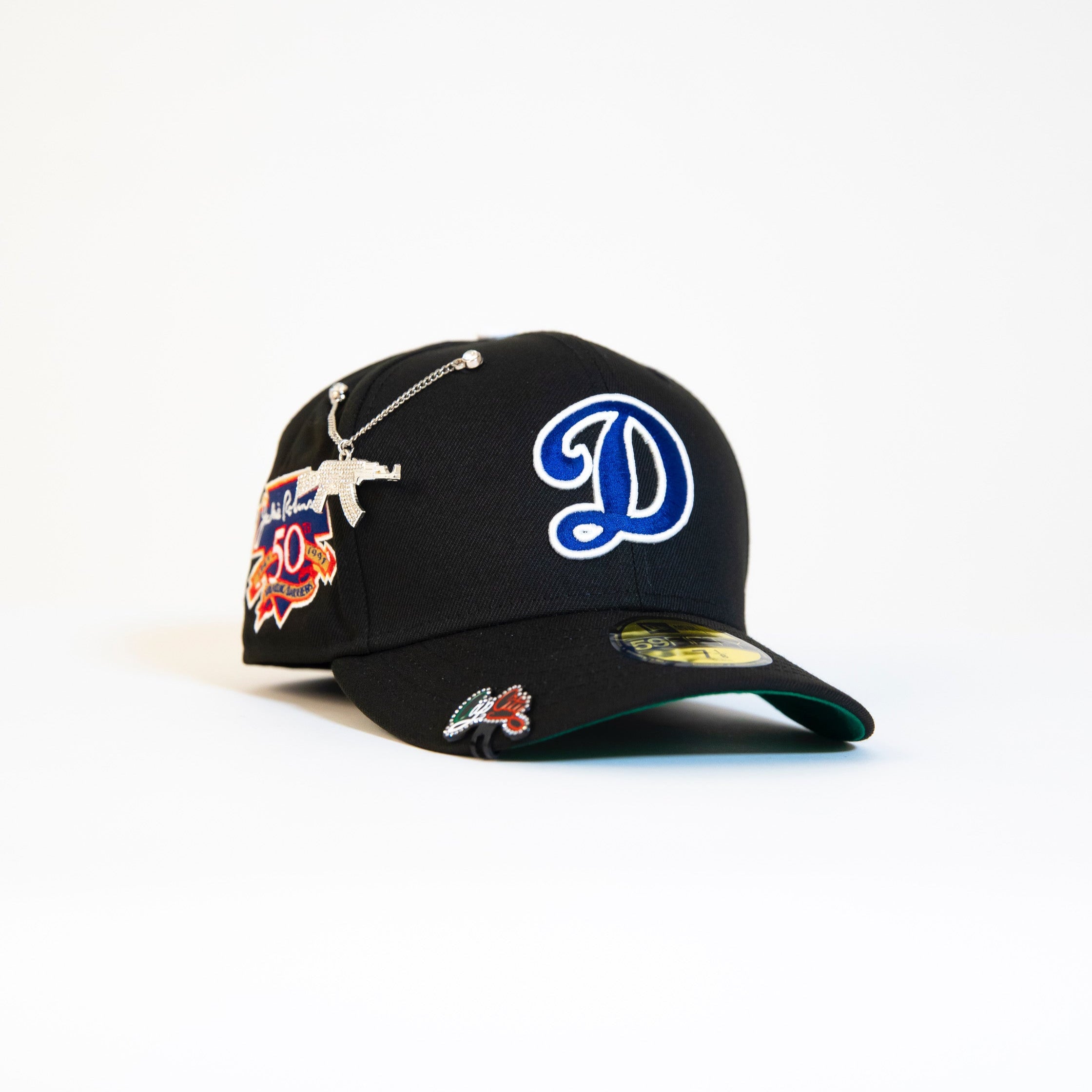 NEW ERA EXCLUSIVE 59FIFTY BLACK LOS ANGELES DODGERS W/ "JACKIE ROBINSON" SIDE PATCH