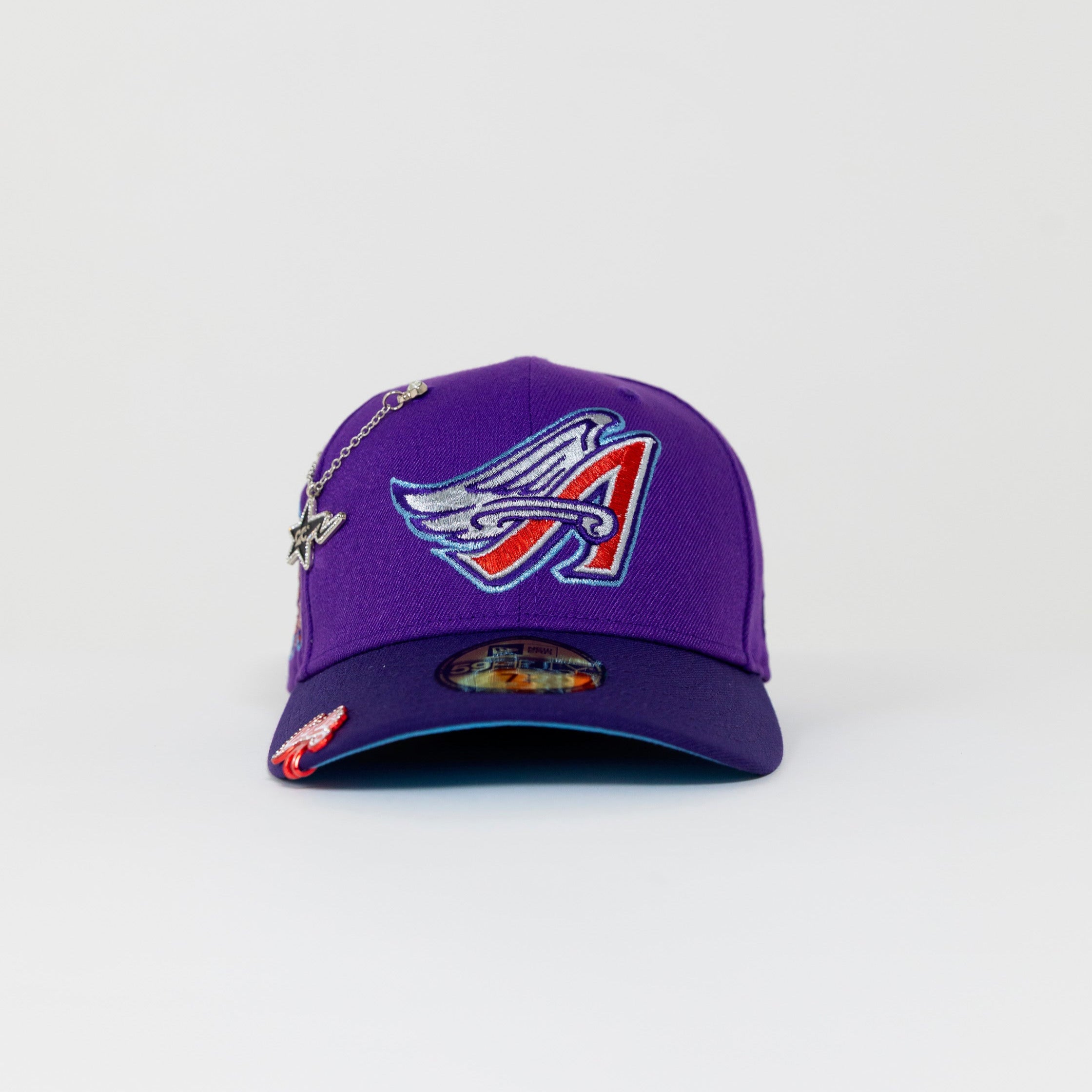 NEW ERA 59FIFTY PURPLE ANAHEIM ANGELS W/ 50TH ANNIVERSARY SIDE PATCH