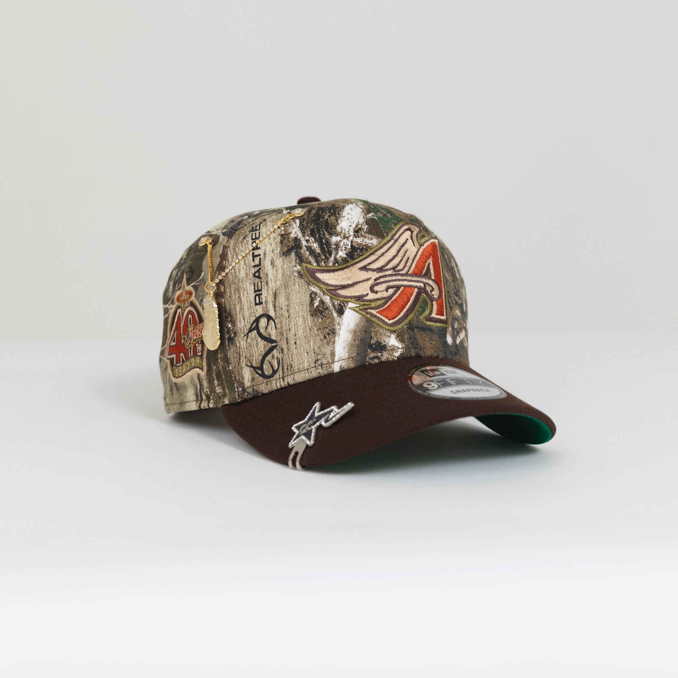 NEW ERA EXCLUSIVE 9FIFTY REALTREE ANAHEIM ANGELS SNAPBACK W/ 40TH ANNIVERSARY SIDE PATCH