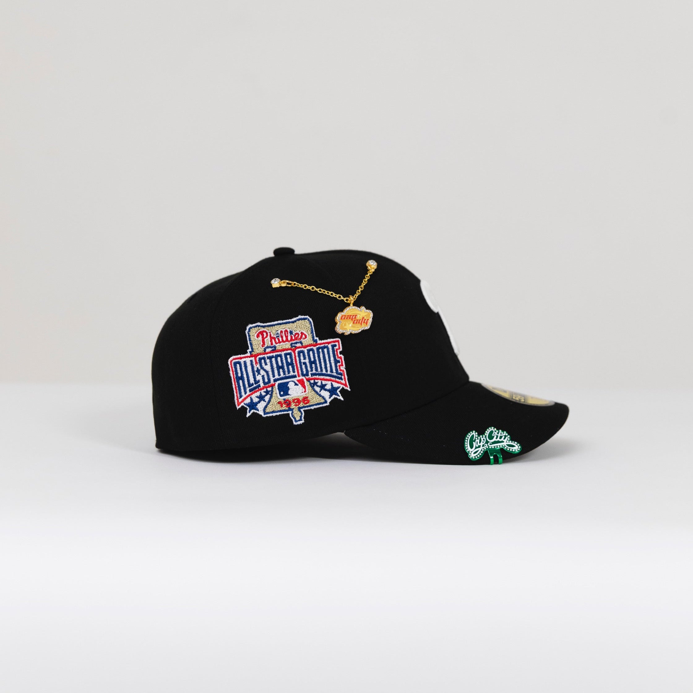NEW ERA EXCLUSIVE 59FIFTY BLACK PHILADELPHIA PHILLIES W/ 1996 ALL STAR GAME PATCH