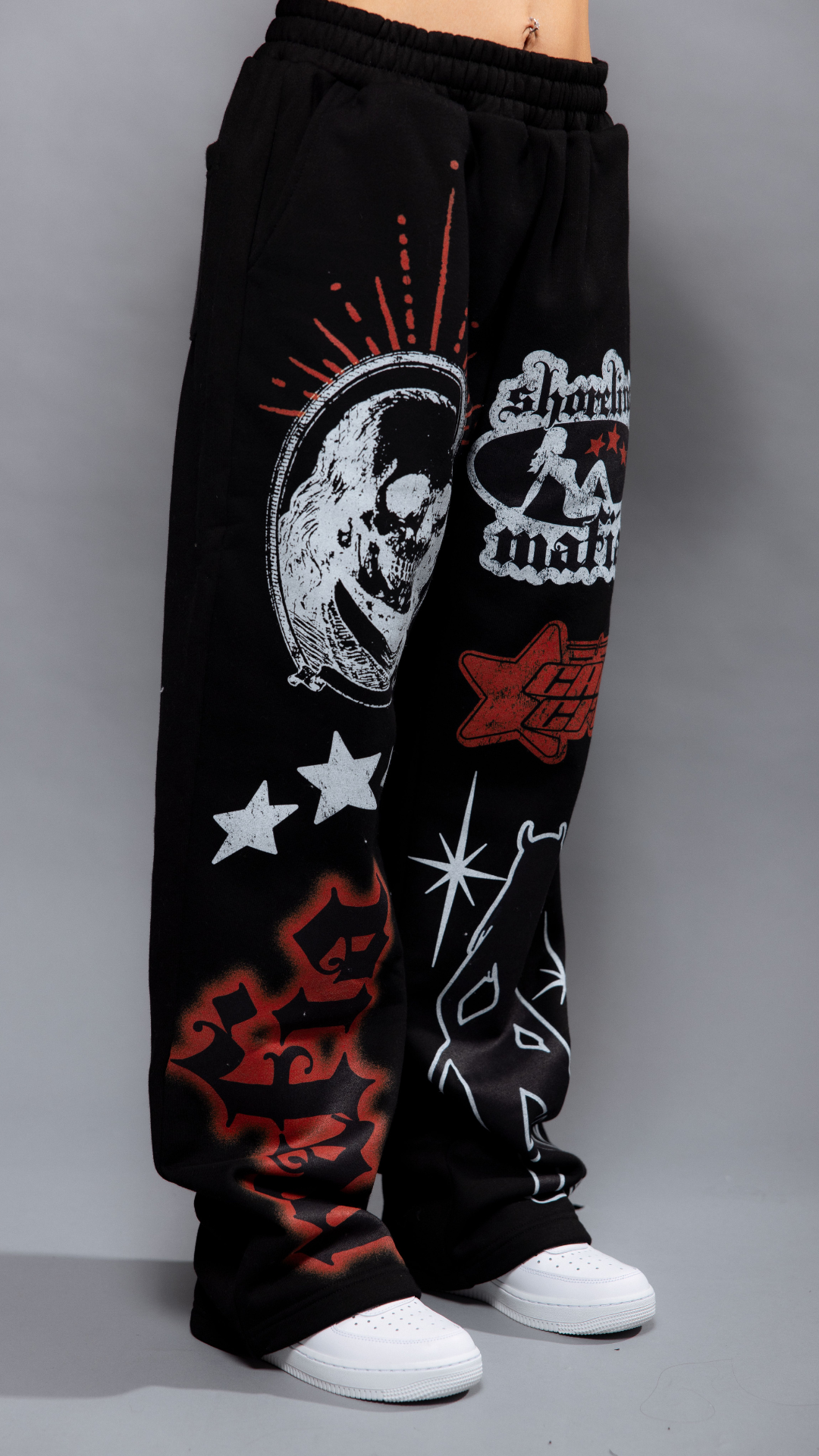 CAP CITY X SHORELINE MAFIA BLACK STUDDED PANTS - UNISEX