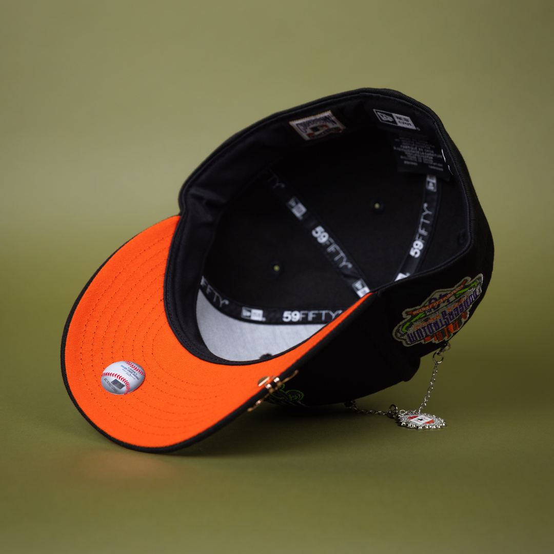 NEW ERA EXCLUSIVE 59FIFTY BLACK LOS ANGELES DODGERS W/ SPIDER WEB LOGO + 40TH ANNIVERSARY SIDE PATCH