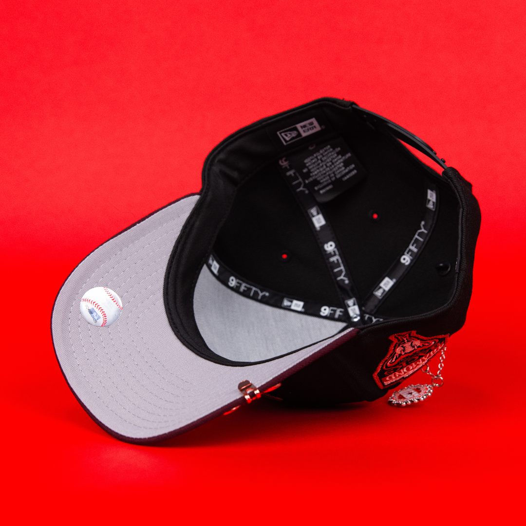 NEW ERA 9FIFTY A-FRAME BLACK/ BURGUNDY ARIZONA DIAMONDBACKS SNAPBACK W/ 1998 INAUGURAL SEASON SIDE PATCH