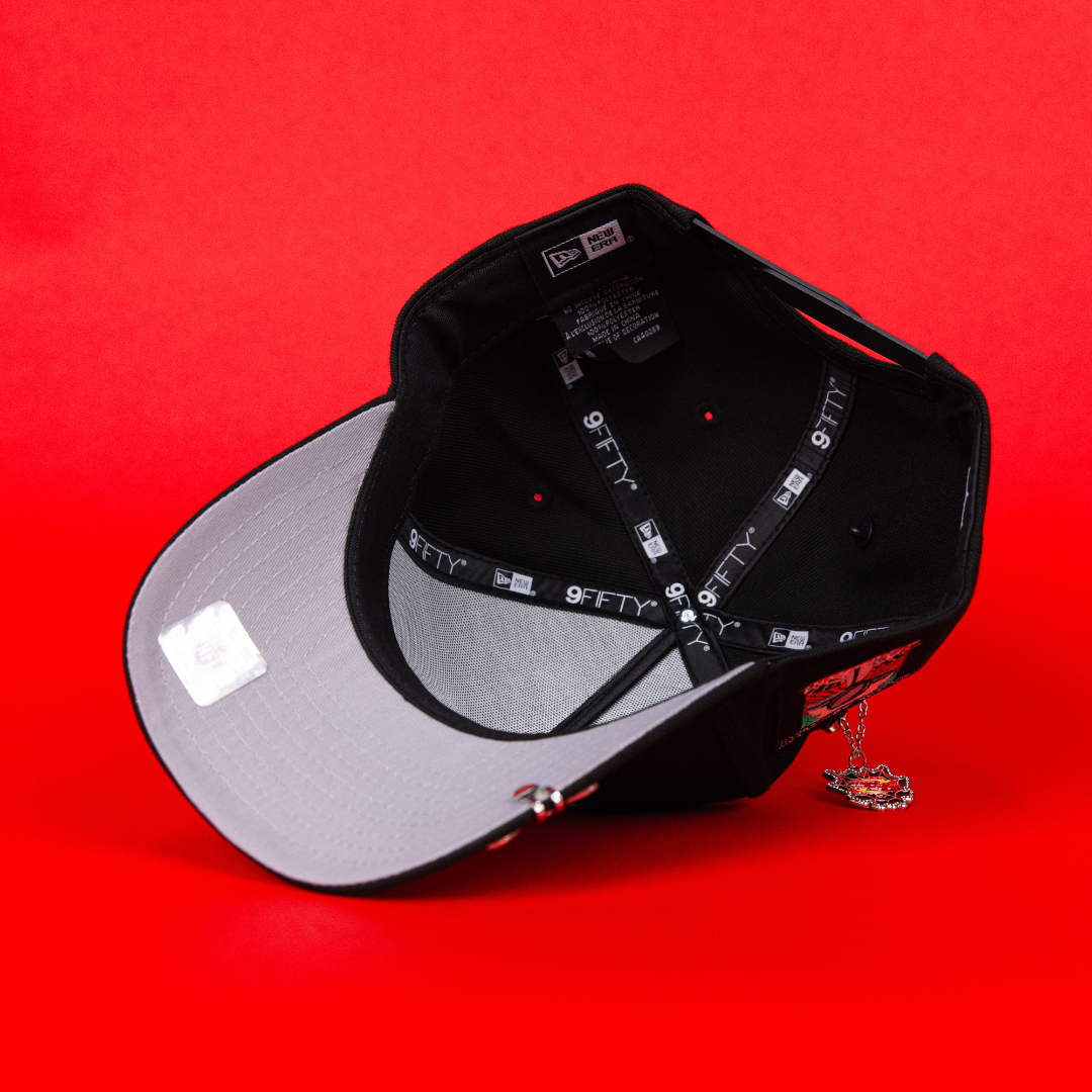 NEW ERA 9FIFTY A-FRAME BLACK LAS VEGAS RAIDERS SNAPBACK W/ SUPER BOWL SIDE PATCH