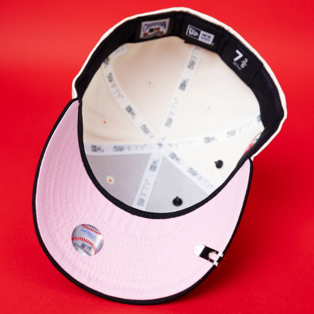 NEW ERA EXCLUSIVE 59FIFTY CHROME/ BLACK CHICAGO WHITE SOX W/ PINK ROSE +1917 WORLD SERIES SIDE PATCH