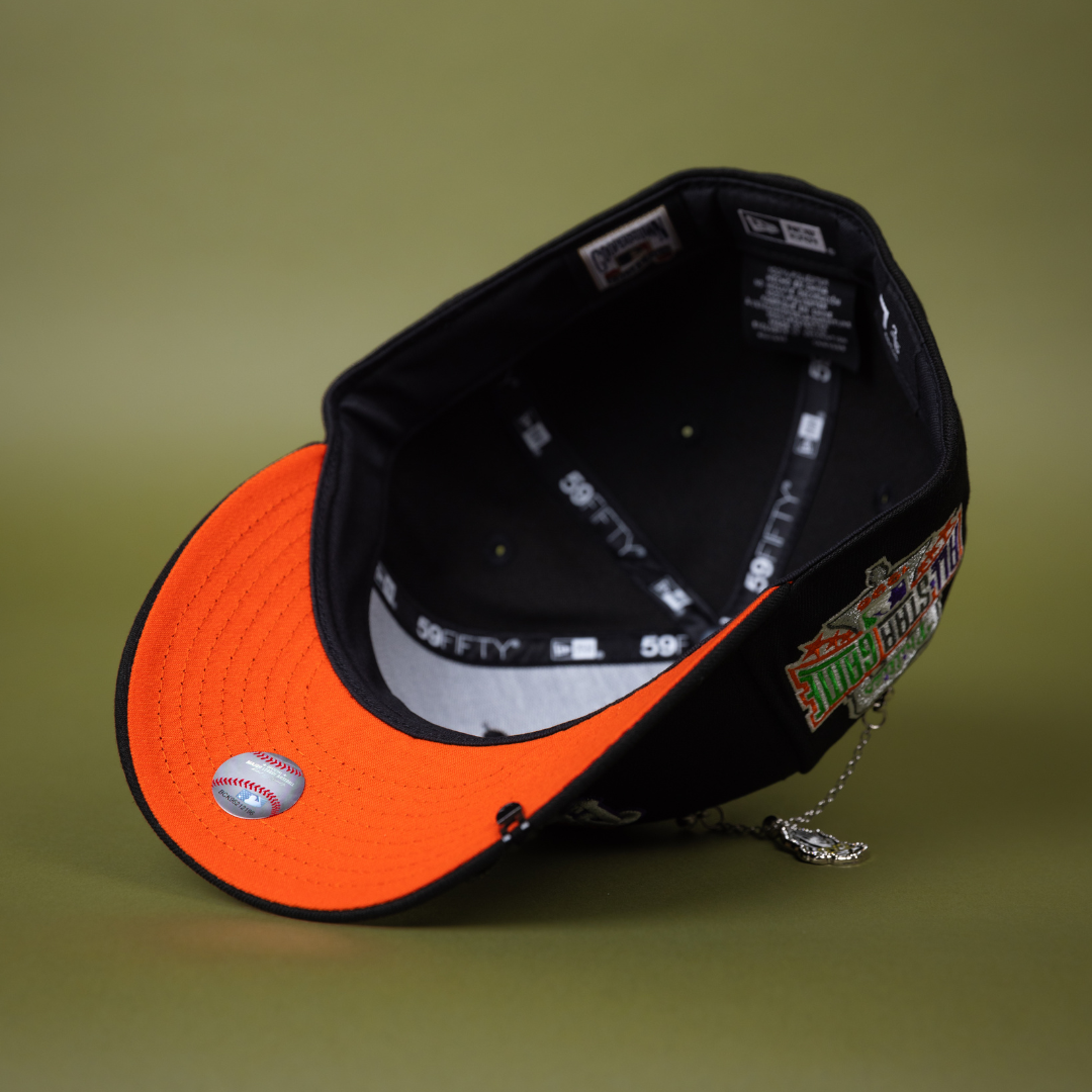 NEW ERA EXCLUSIVE 59FIFTY BLACK PHILADELPHIA PHILLIES W/ SPIDER WEB LOGO + 1996 ALL STAR GAME SIDE PATCH