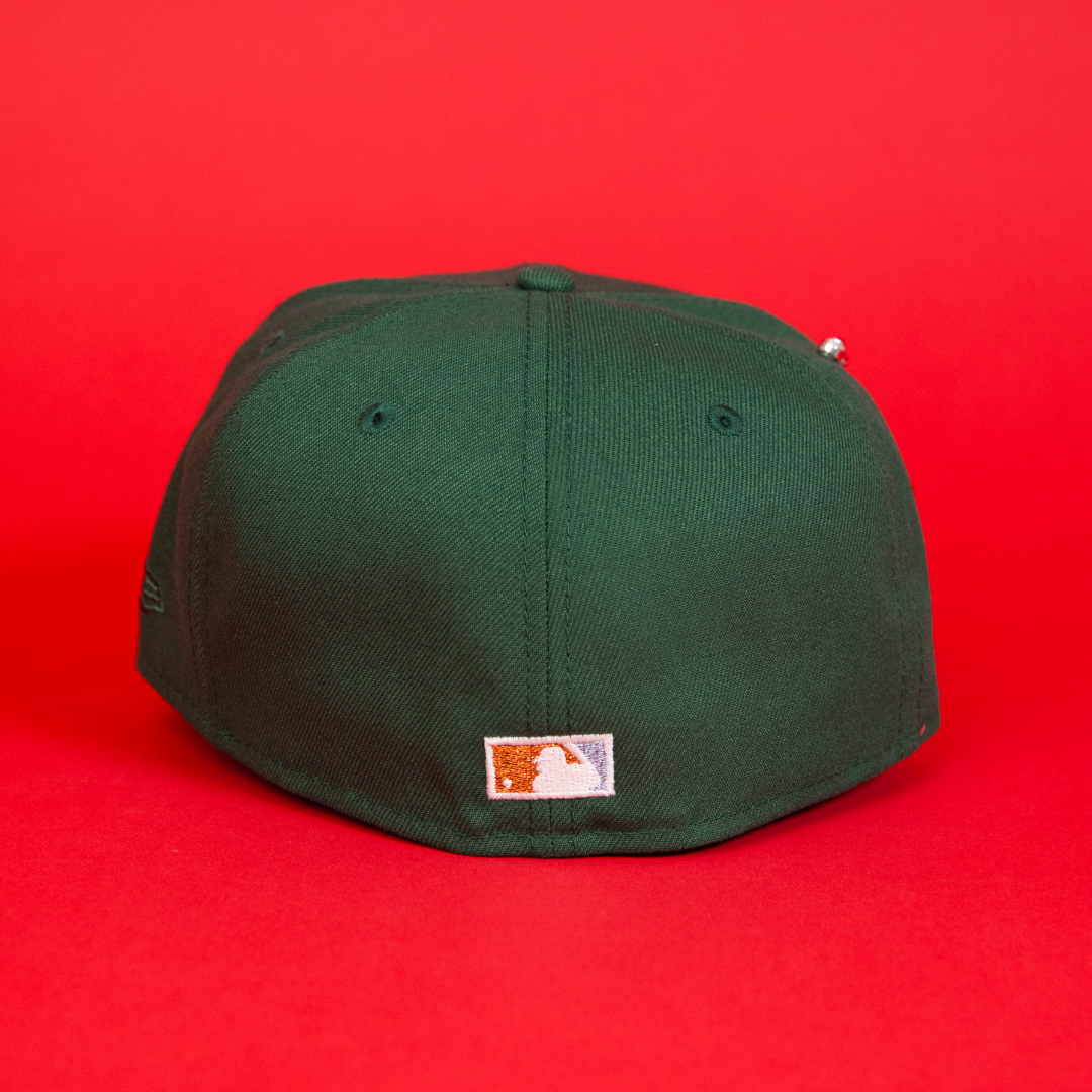 NEW ERA EXCLUSIVE 59FIFTY EMERALD GREEN OAKLAND ATHLETICS W/ 50TH ANNIVERSARY SIDE PATCH