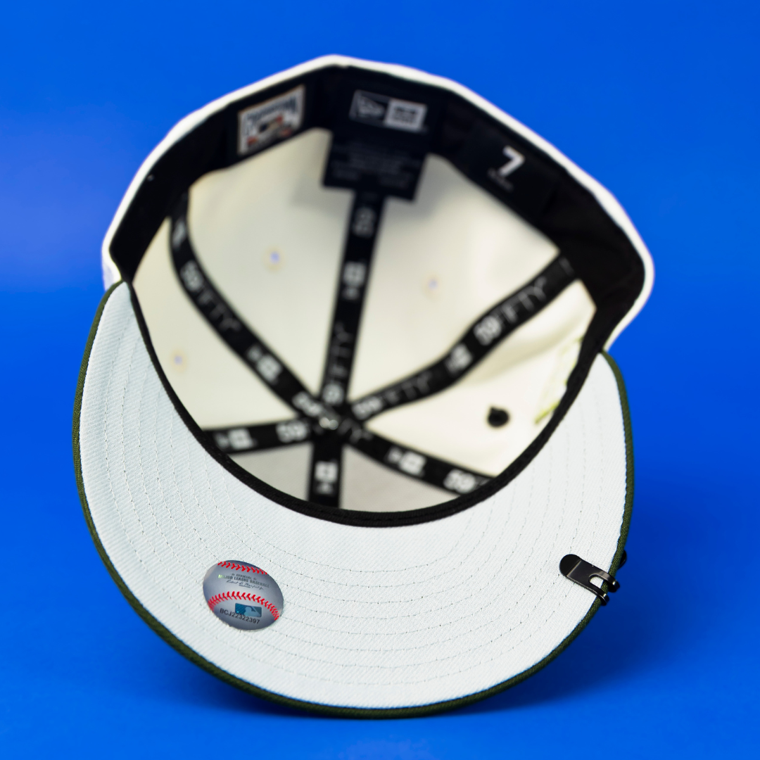 NEW ERA EXCLUSIVE 59FIFTY CHROME/ OLIVE HOUSTON ASTROS W/ 50TH ANNIVERSARY SIDE PATCH
