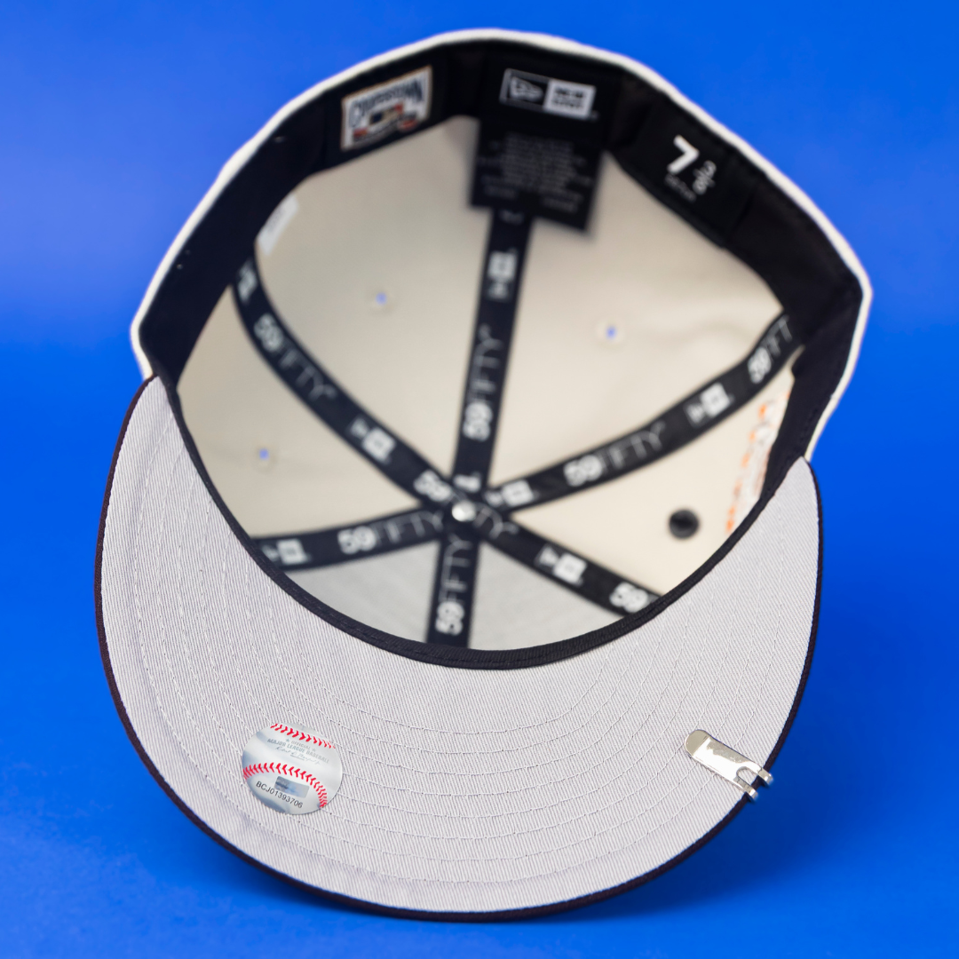 NEW ERA EXCLUSIVE 59FIFTY STONE GREY/ BROWN CHICAGO CUBS W/ 1990 ALL STAR GAME PATCH