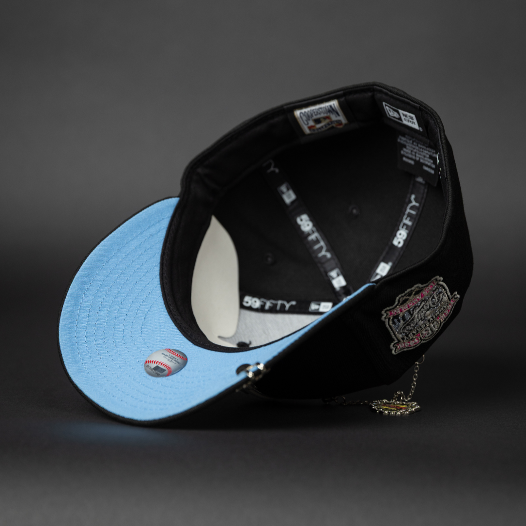 NEW ERA EXCLUSIVE 59FIFTY BLACK LOS ANGELES DODGERS W/ 40TH ANNIVERSARY SIDE PATCH