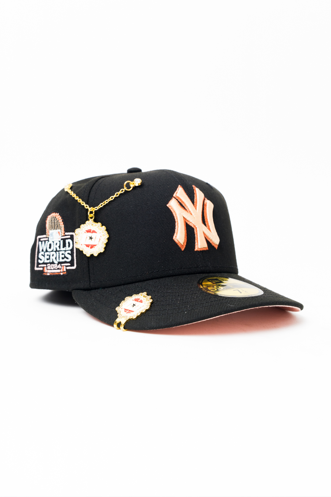 NEW ERA EXCLUSIVE 59FIFTY BLACK NEW YORK YANKEES W 2024 WORLD SERIES SIDE PATCH