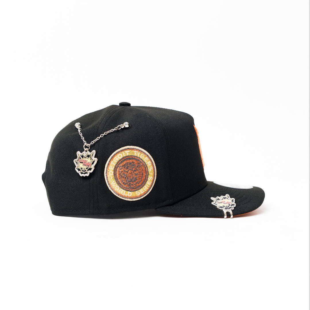 NEW ERA 9FIFTY A-FRAME BLACK DETROIT TIGERS SNAPBACK W/ WORLD SERIES SIDE PATCH