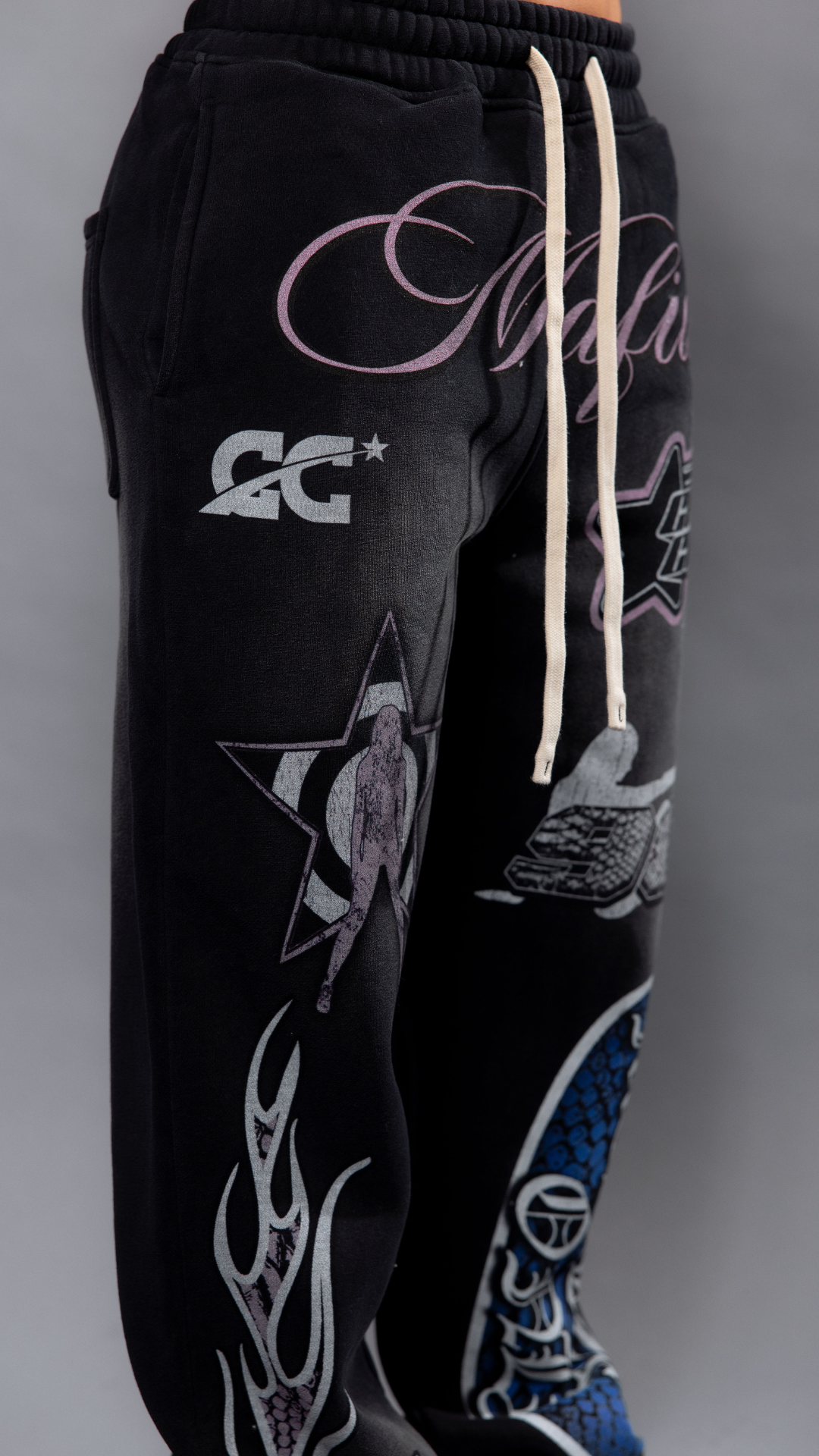 CAP CITY X SHORELINE MAFIA BLACK/COTTON CANDY MEMBERS ONLY PANTS - UNISEX