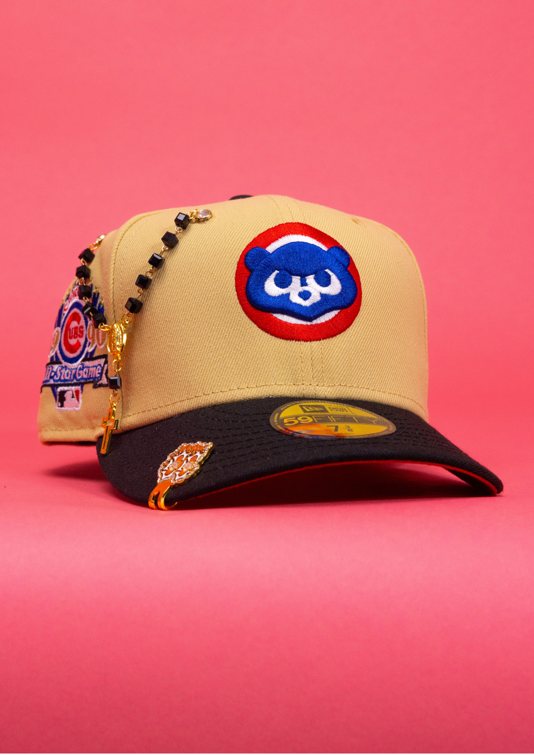 New Era Exclusive 59Fifty Vegas Gold Chicago Cubs W/ 1990 All Star Game Side Patch