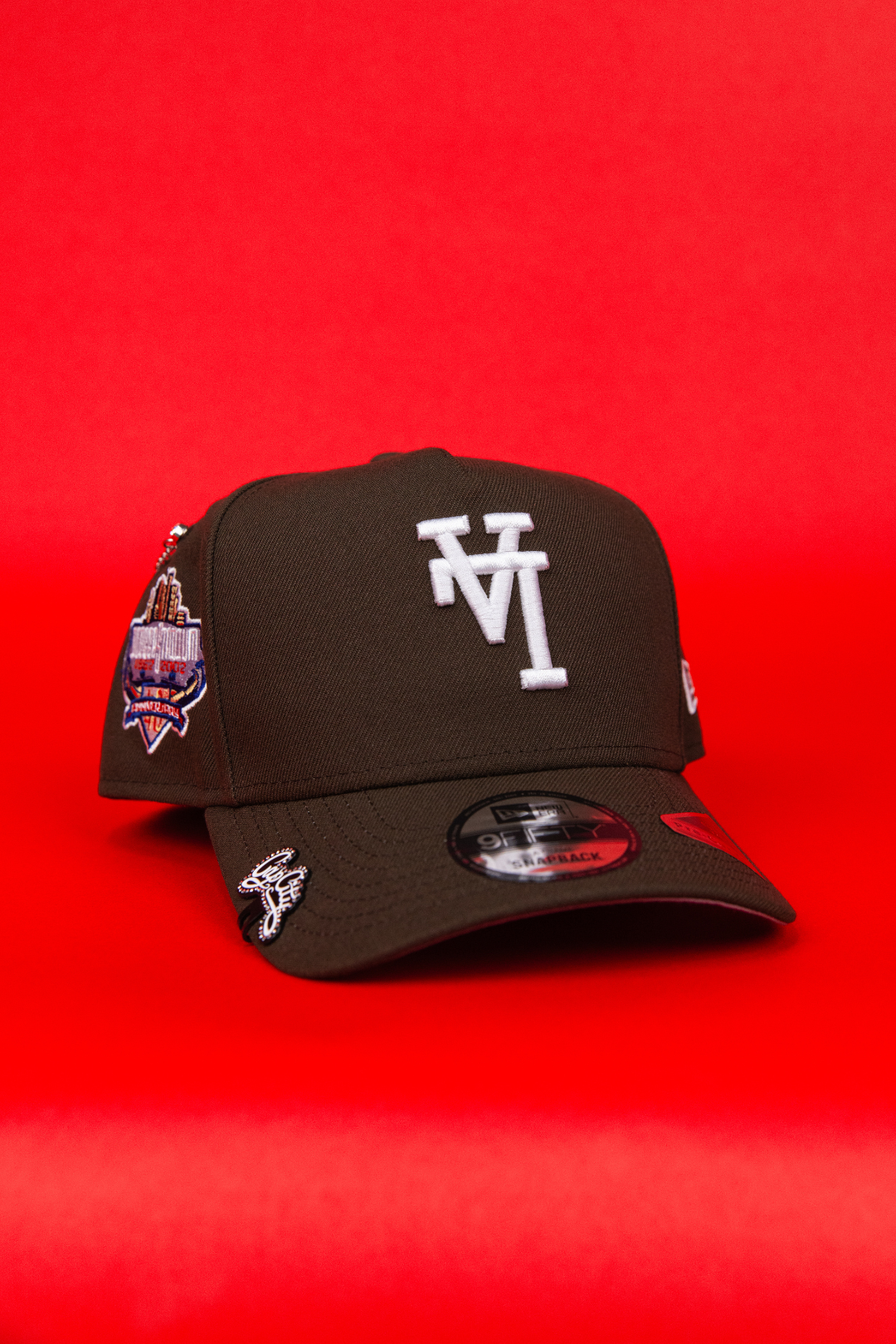 NEW ERA 9FIFTY A-FRAME BROWN UPSIDE DOWN LOS ANGELES DODGERS SNAPBACK W/ 40TH ANNIVERSARY SIDE PATCH