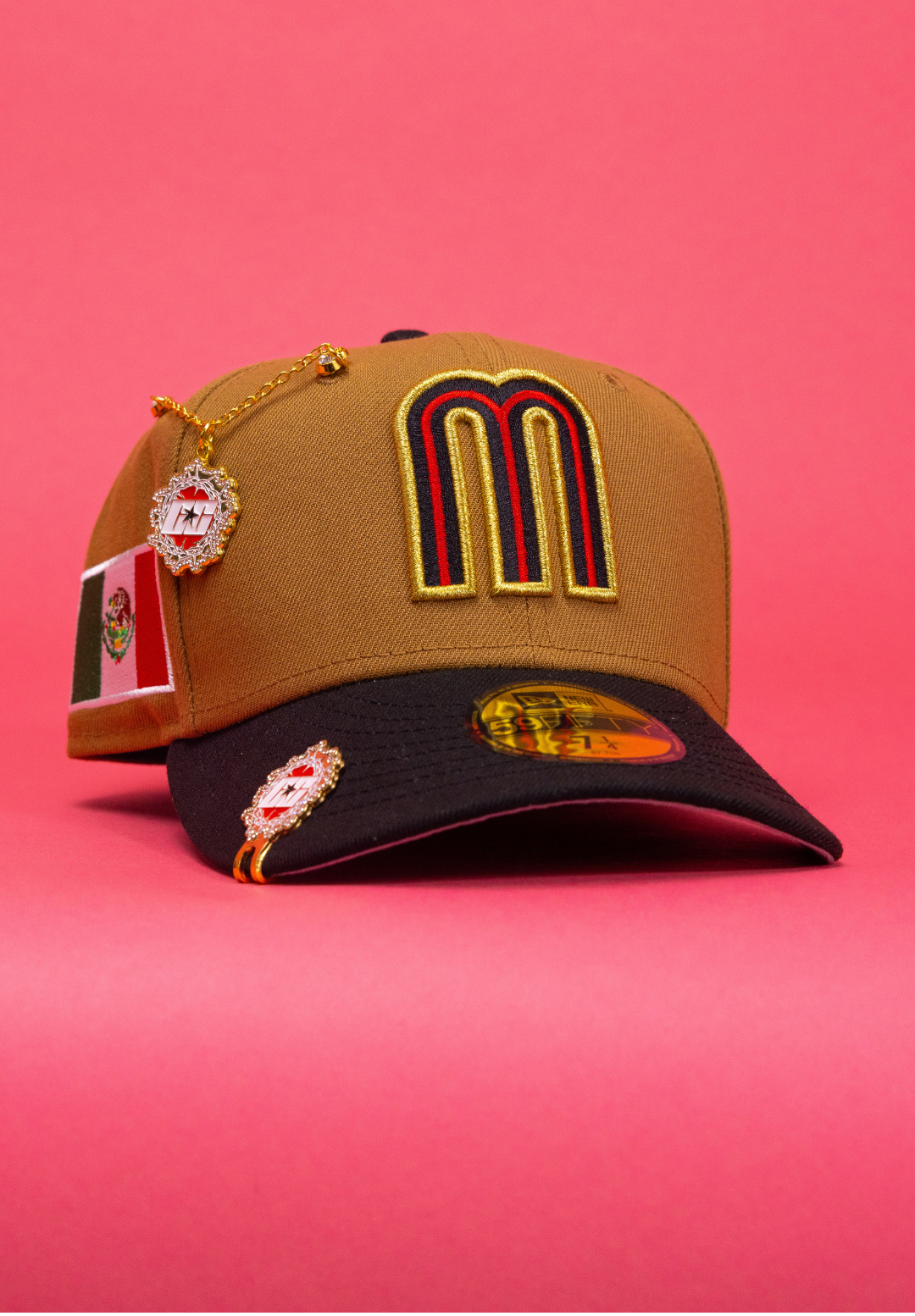 New Era Exclusive 59Fifty Khaki/Black 2026 WBC Mexico W/ Mexican Flag Side Patch