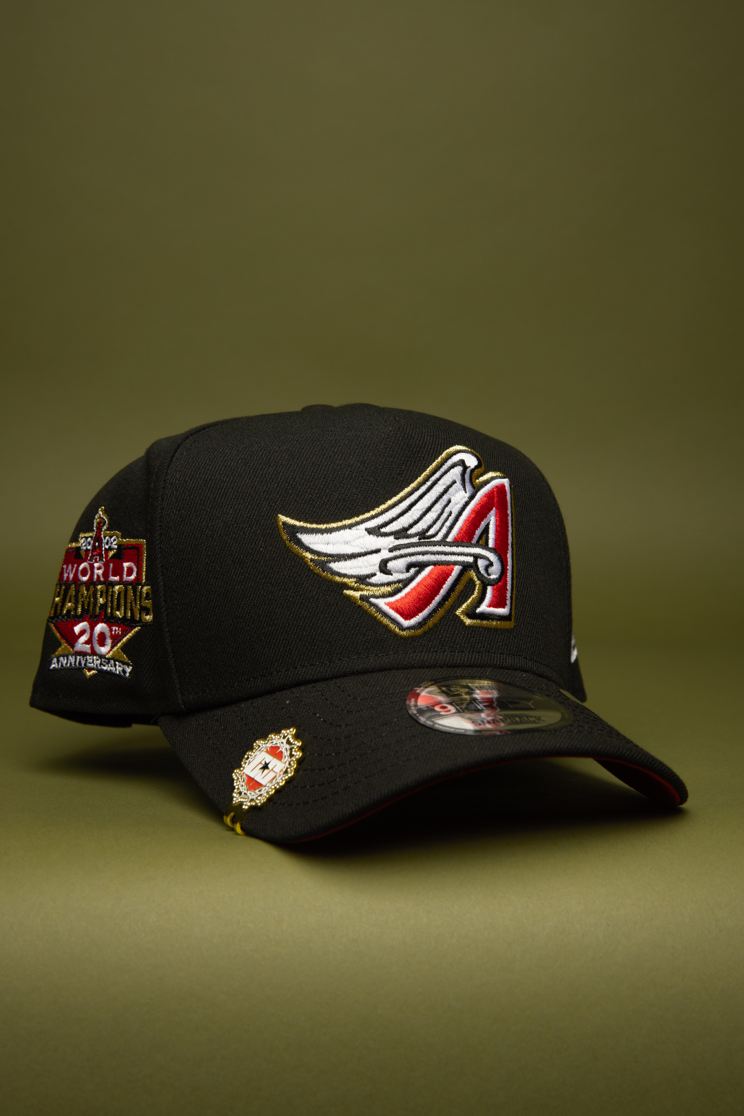 NEW ERA 9FIFTY A-FRAME BLACK ANAHEIM ANGELS SNAPBACK W/ WORLD CHAMPIPONS SIDE PATCH