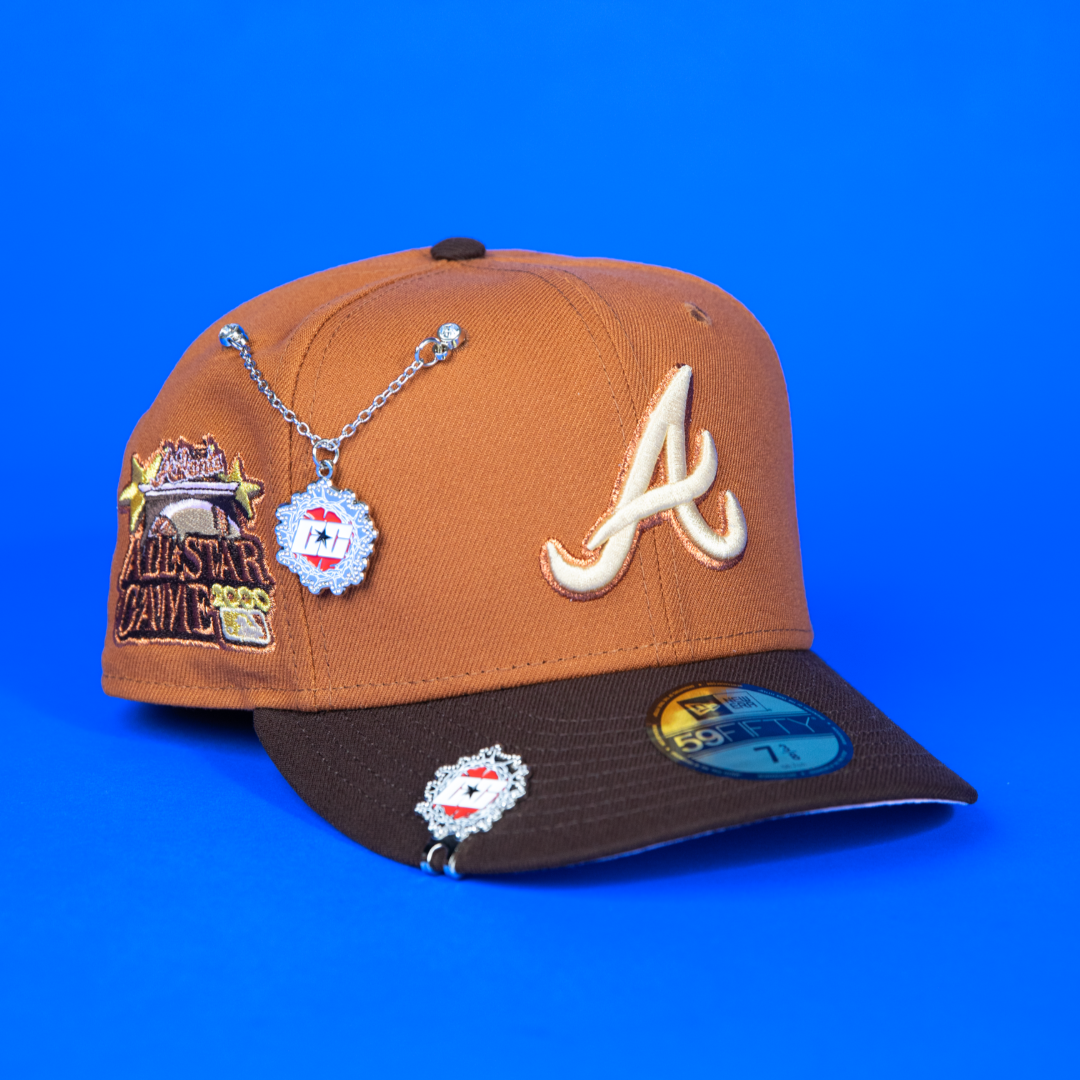 NEW ERA 59FIFTY RUST/ WALNUT ATLANTA BRAVES W/ 2000 ALL STAR GAME SIDE PATCH