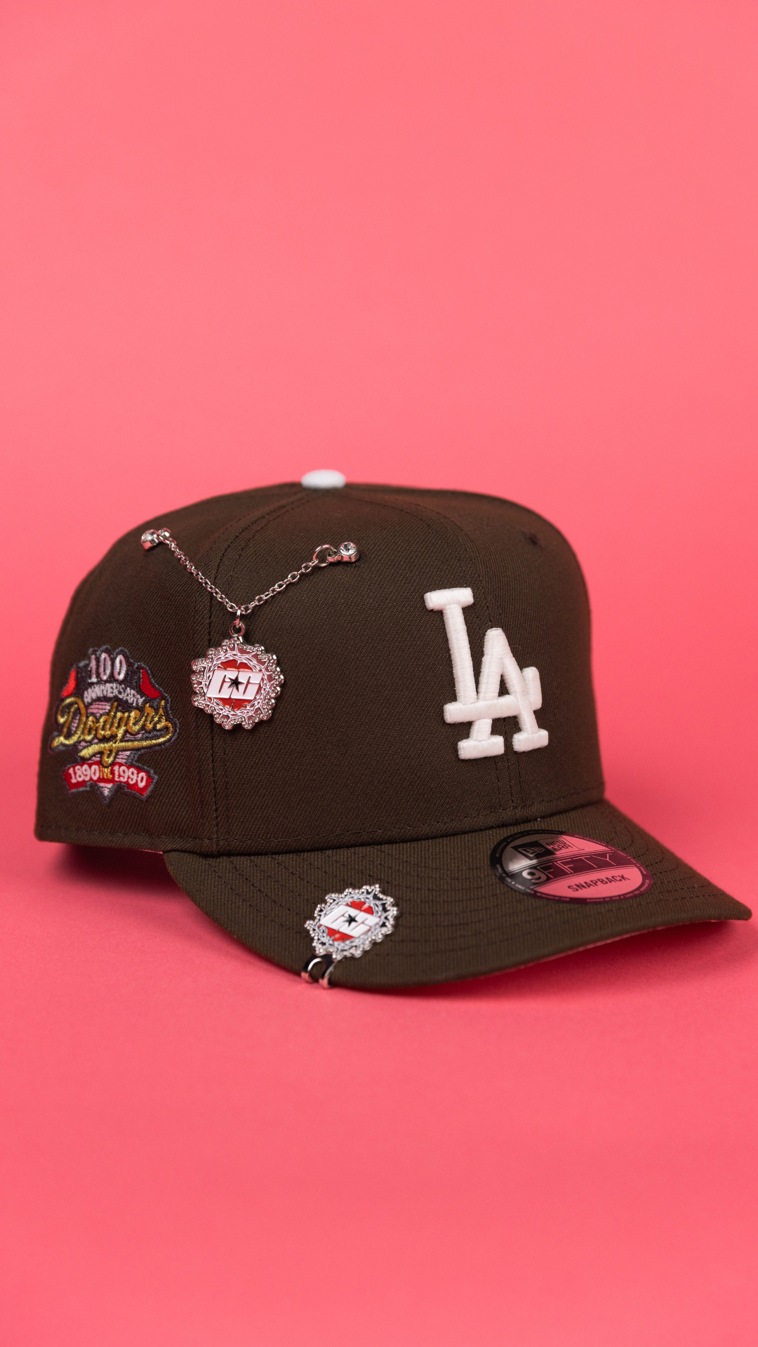 NEW ERA EXCLUSIVE 9FIFTY BROWN LOS ANGELES DODGERS SNAPBACK W/ 100TH ANNIVERSARY SIDE PATCH