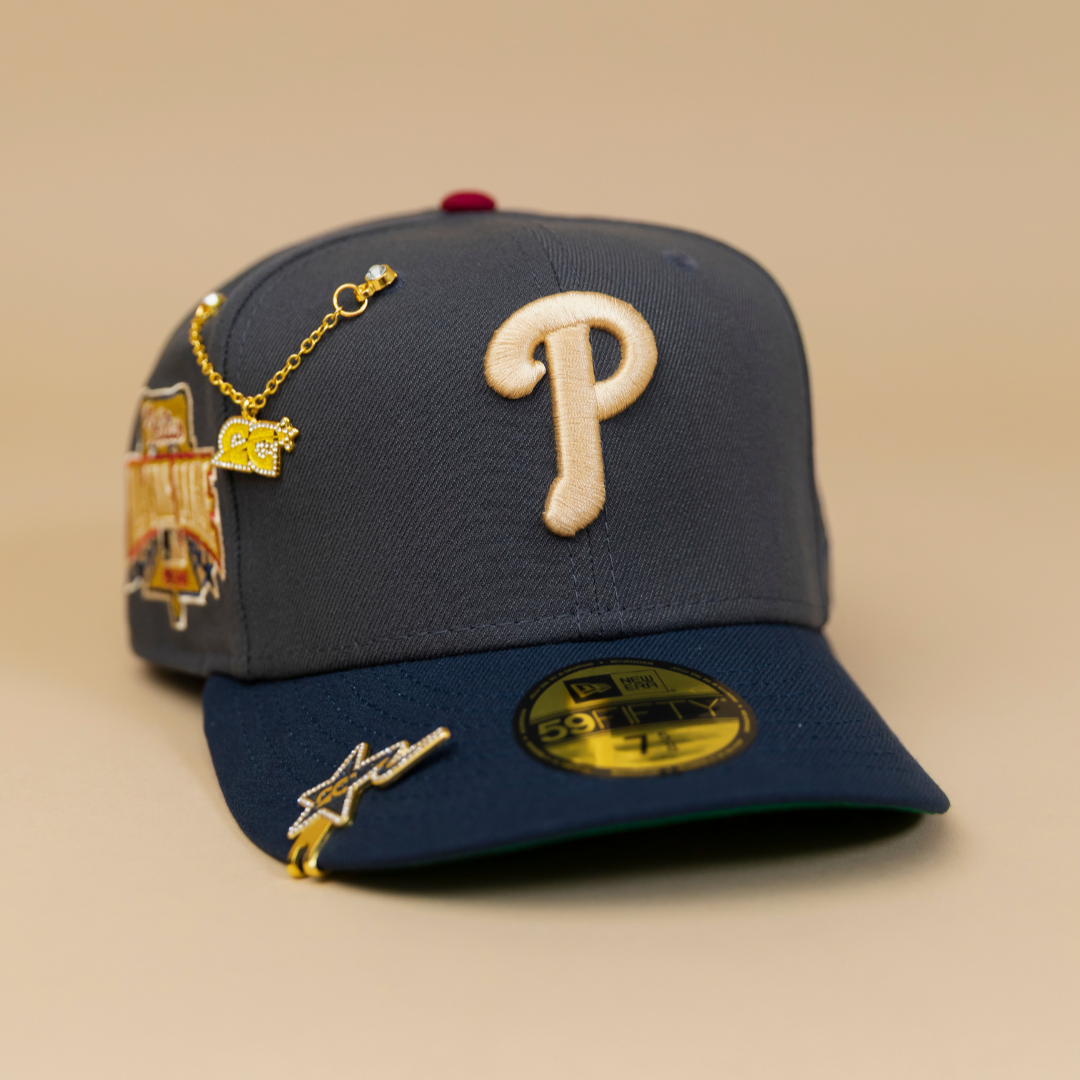 NEW ERA EXCLUSIVE 59FIFTY GREY/ NAVY PHILADELPHIA PHILLIES W/ 1996 ALL STAR GAME PATCH