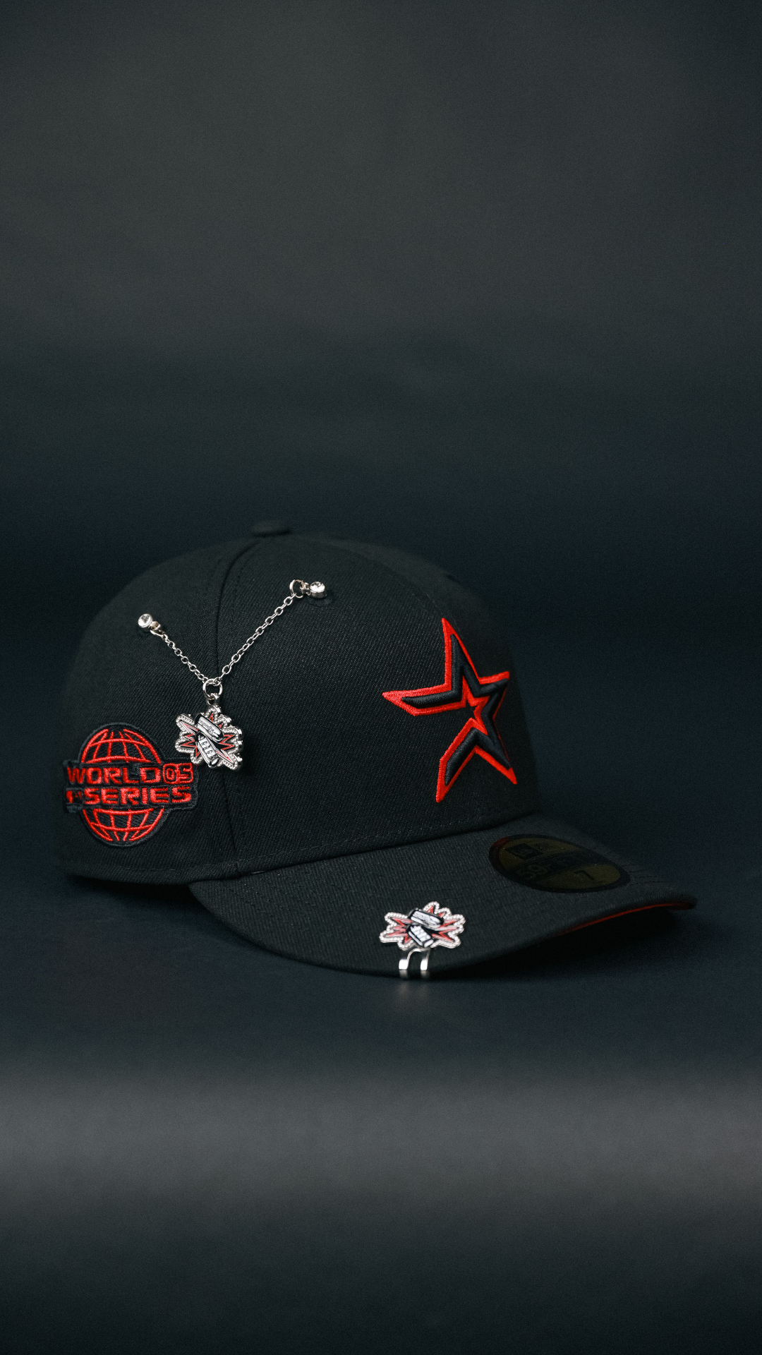 NEW ERA EXCLUSIVE 59FIFTY BLACKED OUT HOUSTON ASTROS W/ WORLD SERIES SIDE PATCH