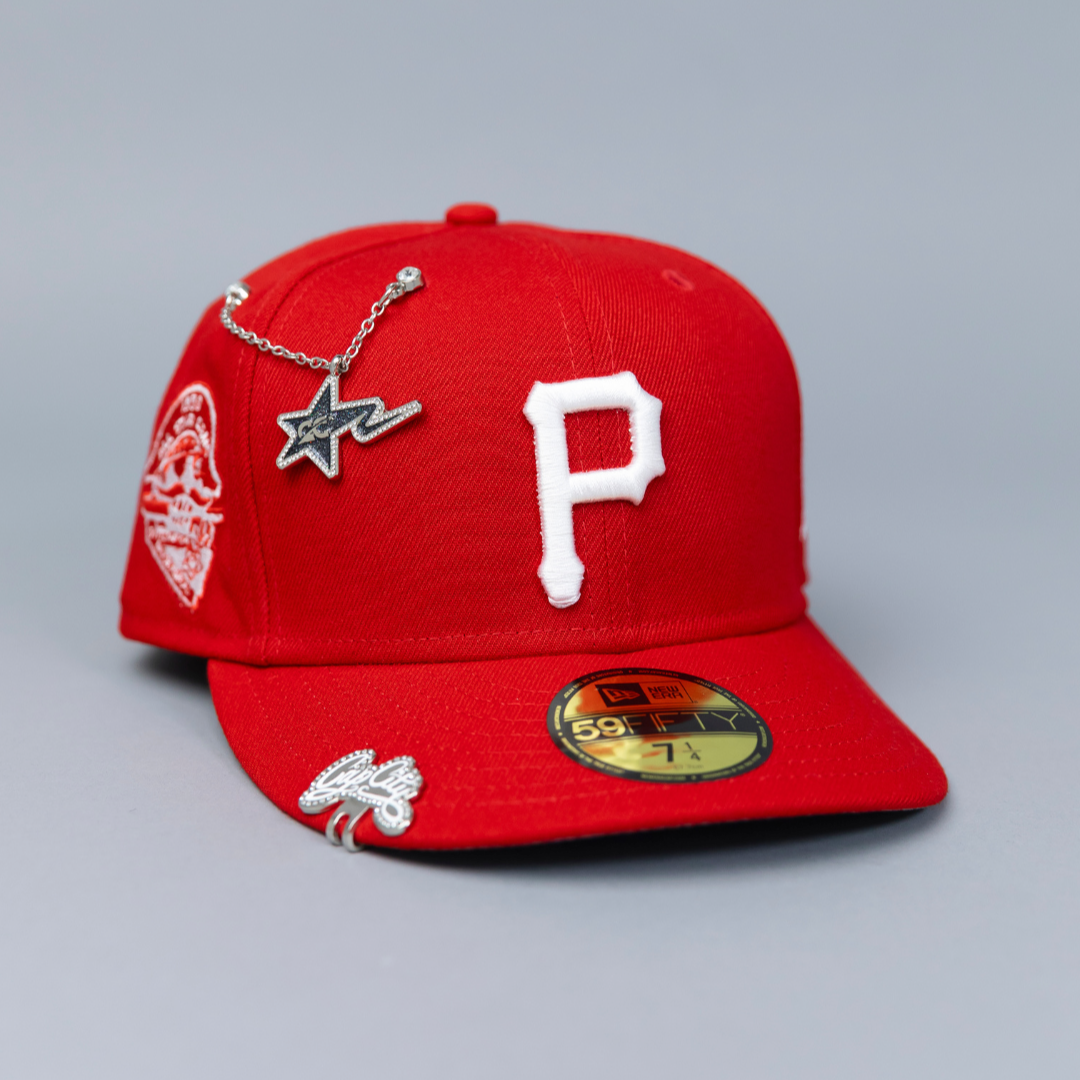 NEW ERA EXCLUSIVE 59FIFTY RED PITTSBURGH PIRATES W/ 1959 ALL STAR GAME SIDE PATCH