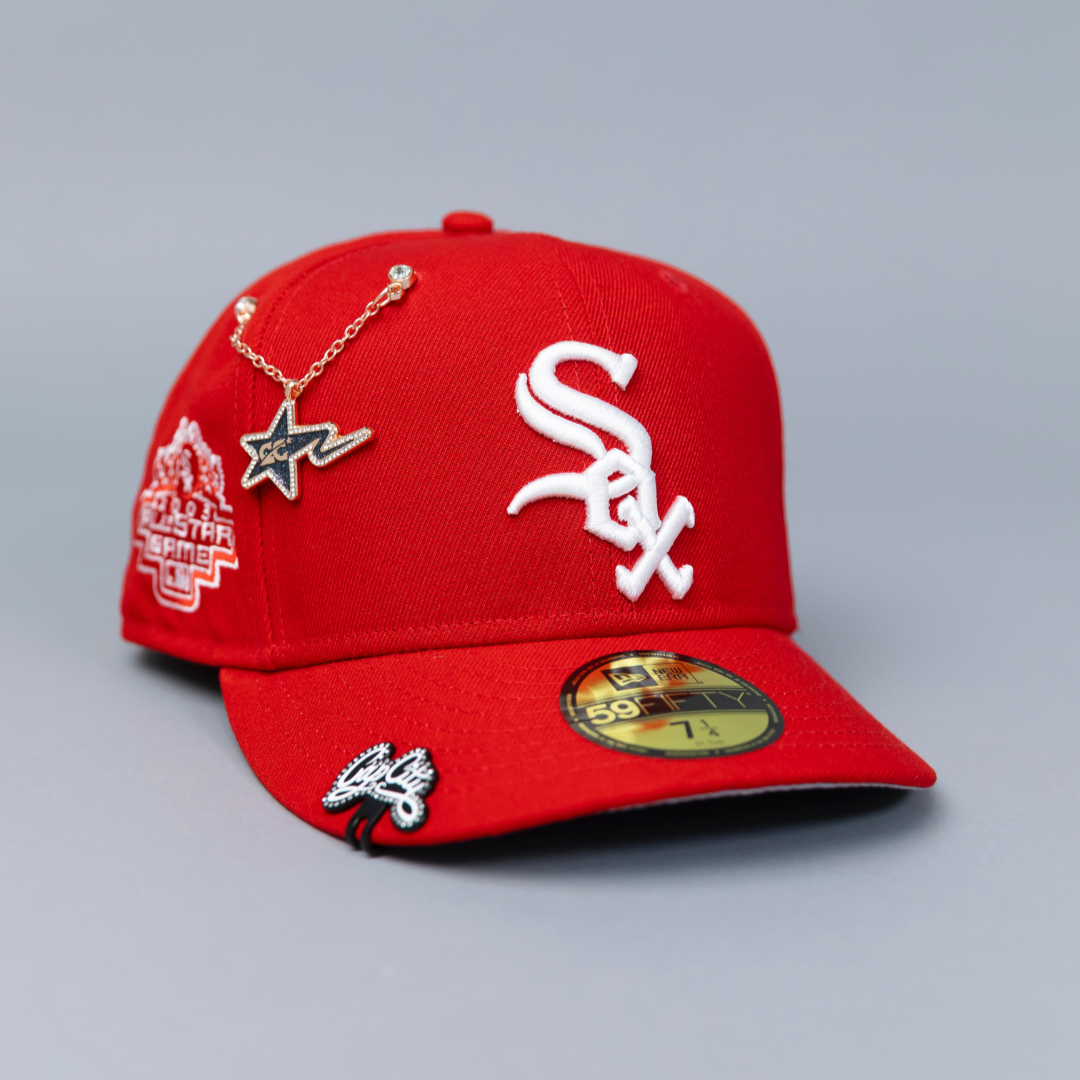 NEW ERA EXCLUSIVE 59FIFTY RED CHICAGO WHITE SOX W/ 2003 ALL STAR GAME SIDE PATCH