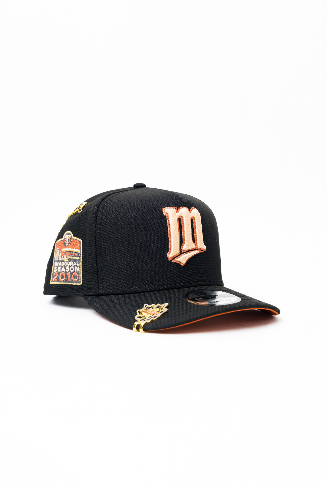 NEW ERA 9FIFTY A-FRAME BLACK MINNESOTA TWINS SNAPBACK W/ 2010 INAUGURAL SEASON SIDE PATCH