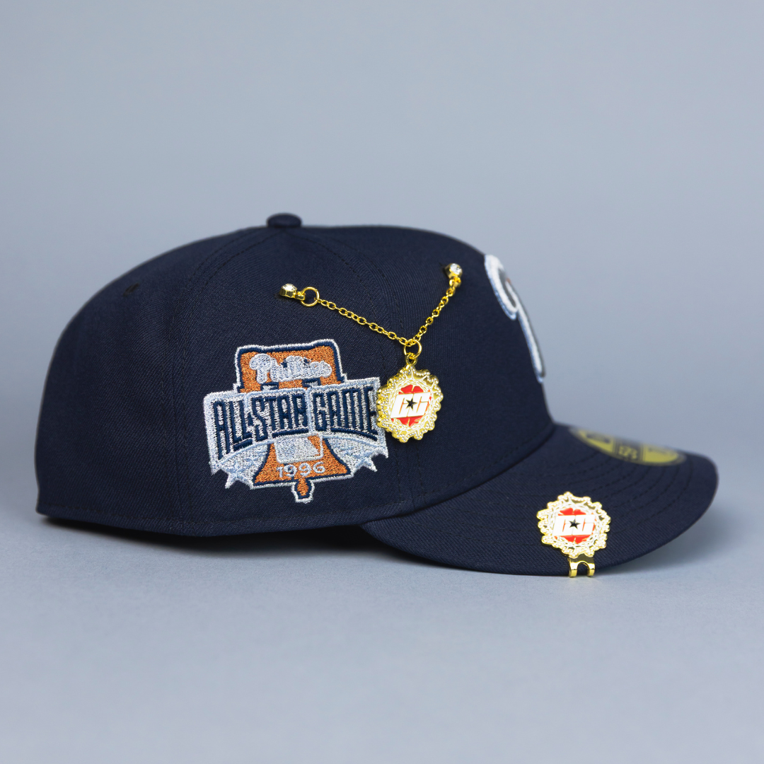 NEW ERA EXCLUSIVE 59FIFTY NAVY PHILADELPHIA PHILLIES W/ ALL STAR GAME SIDE PATCH