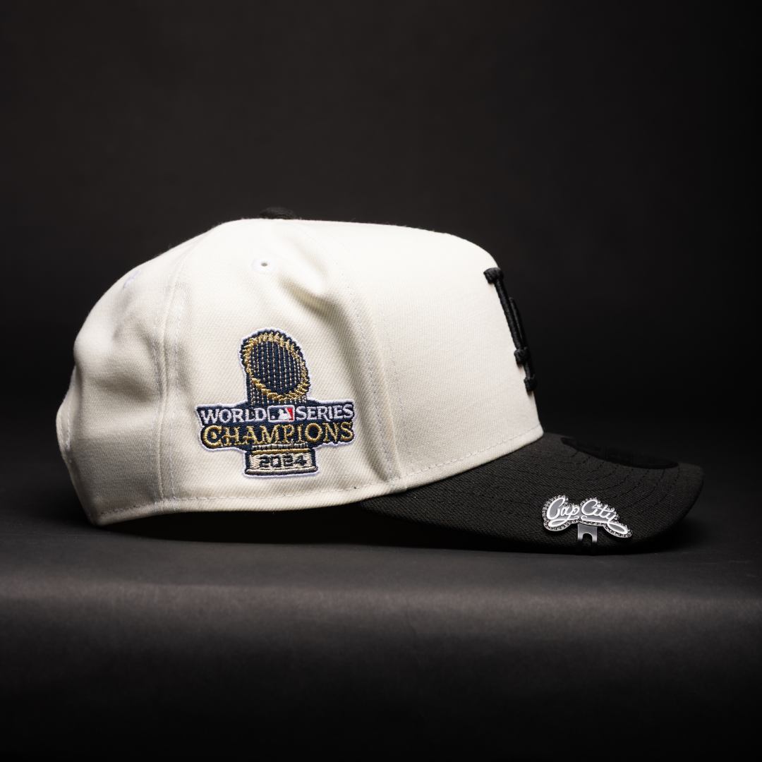 NEW ERA 9FIFTY A-FRAME CHROME/BLACK LOS ANGELES DODGERS W/ WORLD SERIES CHAMPIONS SIDE PATCH