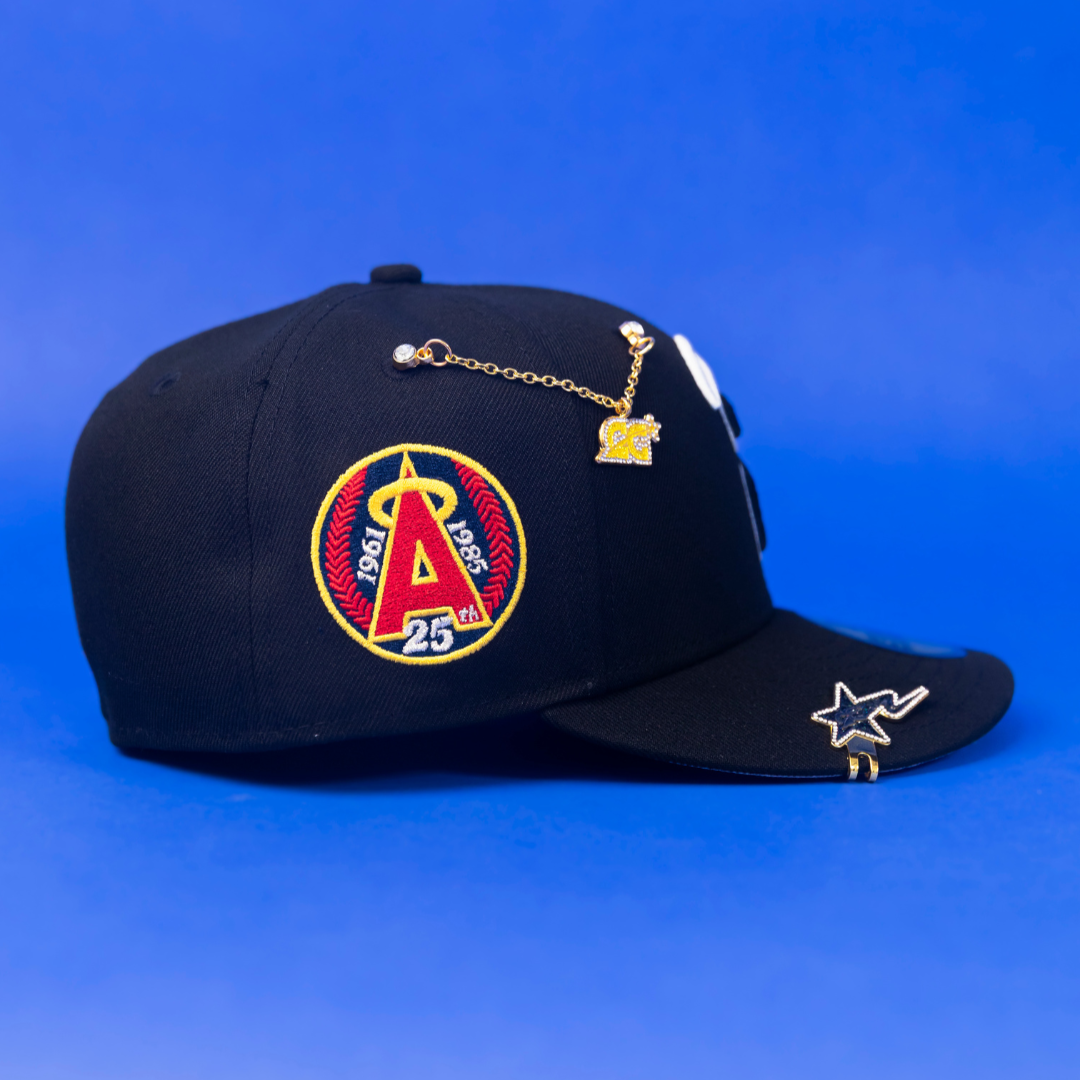 NEW ERA 59FIFTY BLACK ANAHEIM ANGELS W/ 40TH ANNIVERSARY SIDE PATCH