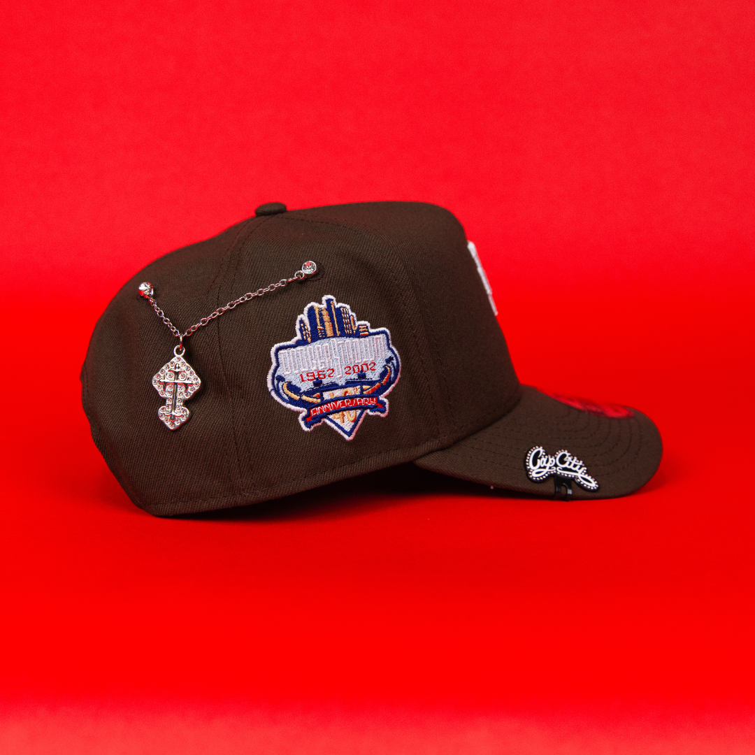 NEW ERA 9FIFTY A-FRAME BROWN UPSIDE DOWN LOS ANGELES DODGERS SNAPBACK W/ 40TH ANNIVERSARY SIDE PATCH