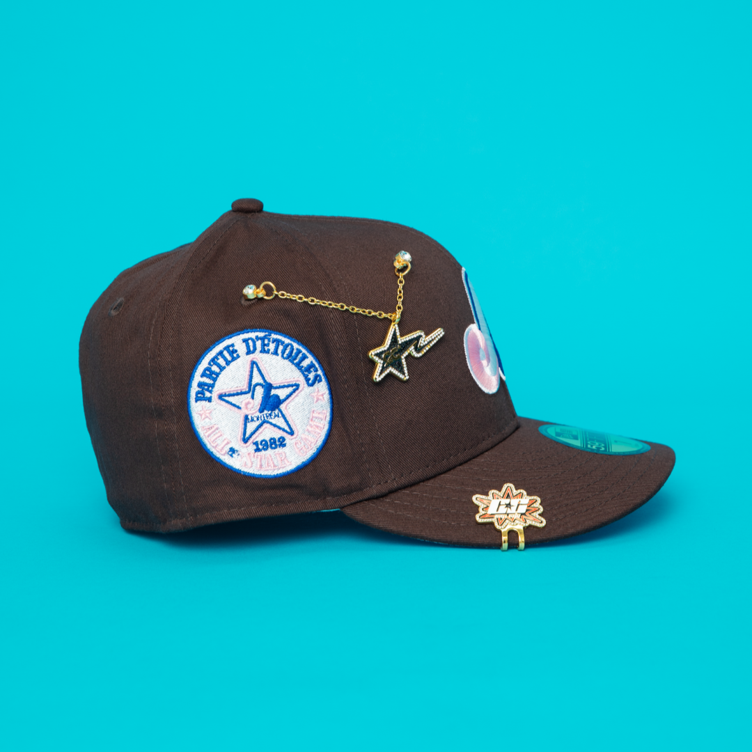 NEW ERA EXCLUSIVE 59FIFTY DARK BROWN MONTREAL EXPOS W/ 1982 ALL STAR GAME SIDE PATCH