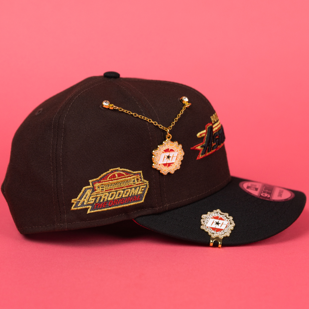 NEW ERA EXCLUSIVE 9FIFTY DARK BROWN/ BLACK HOUSTON ASTROS SNAPBACK W/ ASTRODOME SIDE PATCH