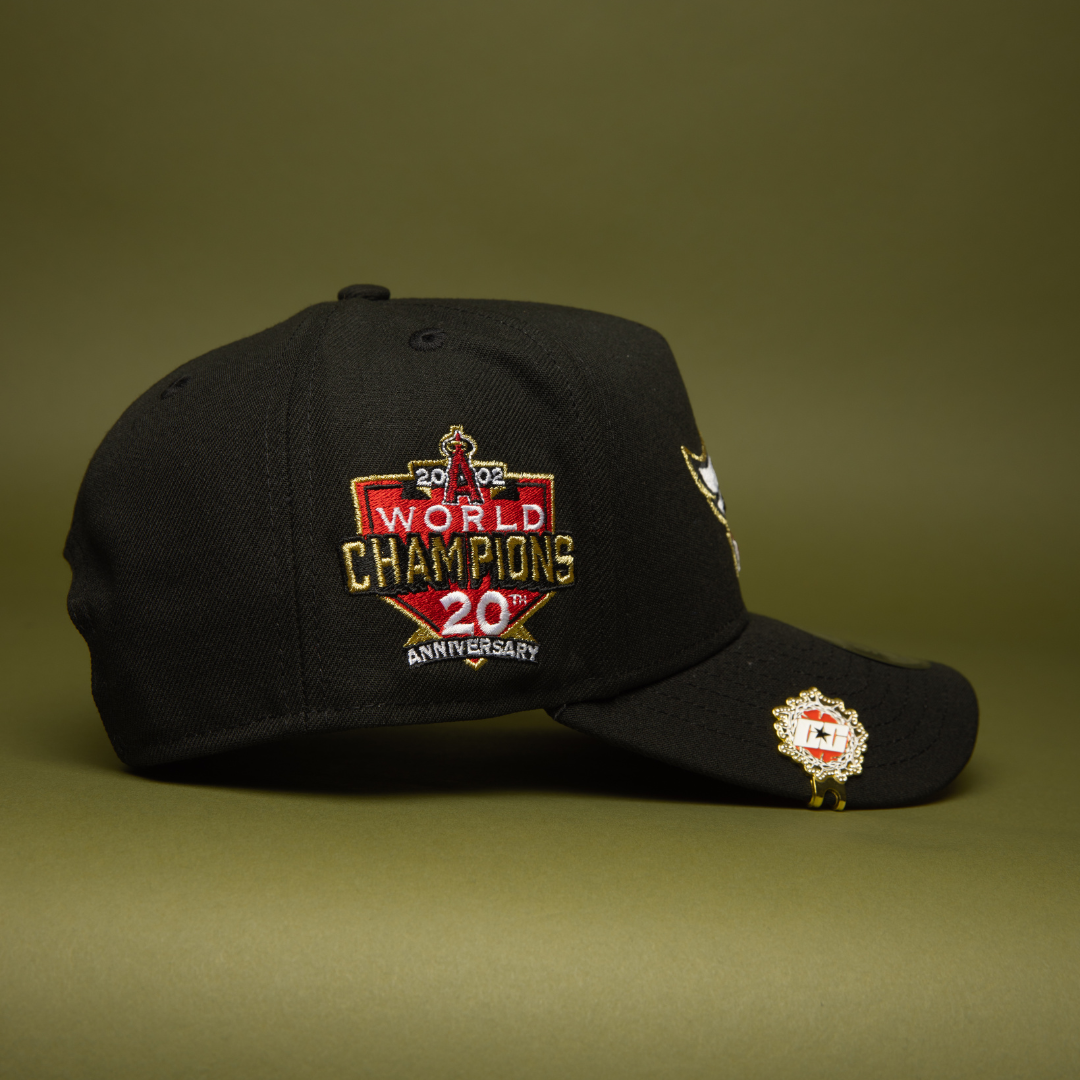 NEW ERA 9FIFTY A-FRAME BLACK ANAHEIM ANGELS SNAPBACK W/ WORLD CHAMPIPONS SIDE PATCH