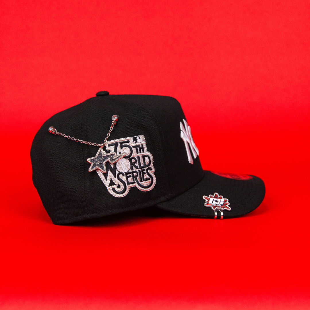 NEW ERA 9FIFTY A-FRAME BLACK NEW YORK YANKEES X LOS ANGELES DODGERS W/ 75TH WORLD SERIES SIDE PATCH