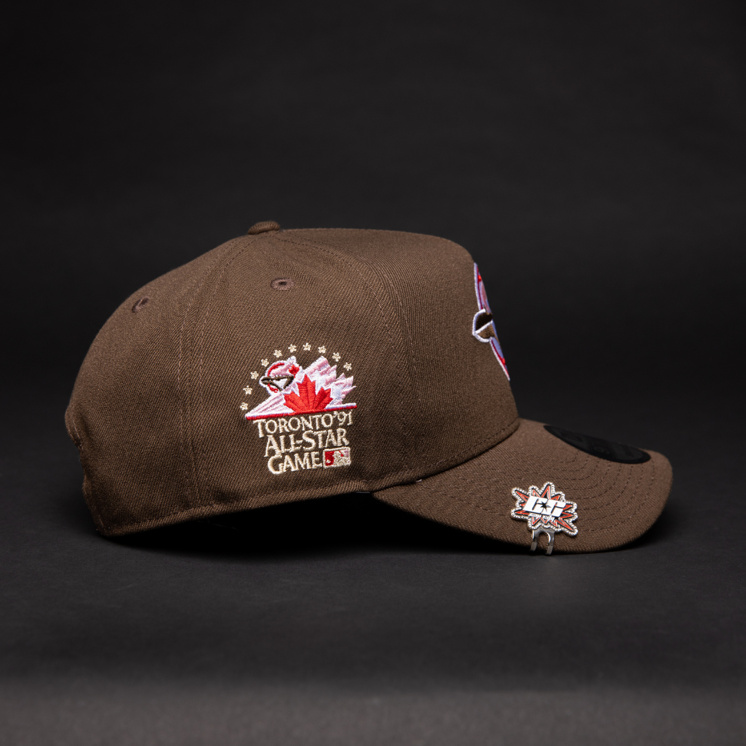 NEW ERA 9FIFTY A-FRAME BROWN TORONTO BLUE JAYS SNAPBACK W/ ALL STAR GAME SIDE PATCH
