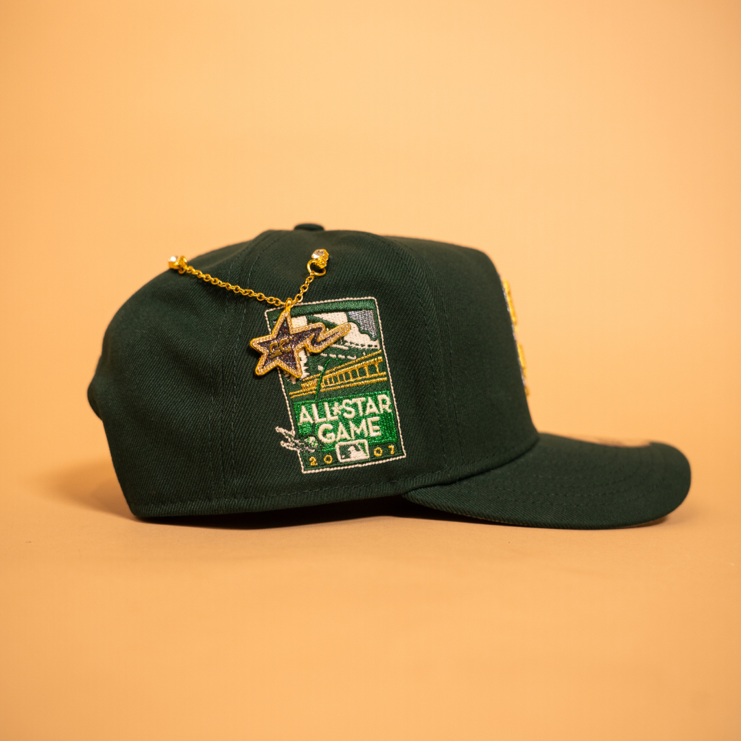 NEW ERA EXCLUSIVE 9FIFTY A-FRAME FOREST GREEN SAN FRANCISCO GIANTS W/ 2007 ALL STAR GAME SIDE PATCH