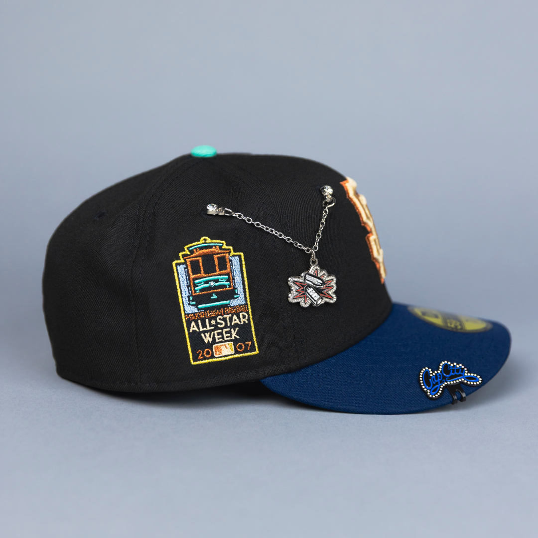 NEW ERA EXCLUSIVE 59FIFTY BLACK/NAVY SAN FRANCISCO GIANTS W/ ALL STAR WEEK SIDE PATCH