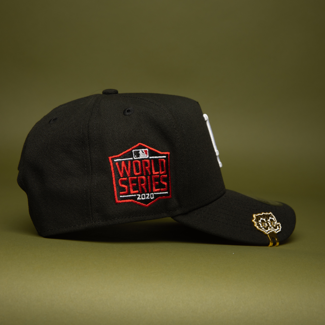 NEW ERA 9FIFTY A-FRAME BLACK LOS ANGELES DODGERS SNAPBACK W/ 2020 WORLD SERIES SIDE PATCH