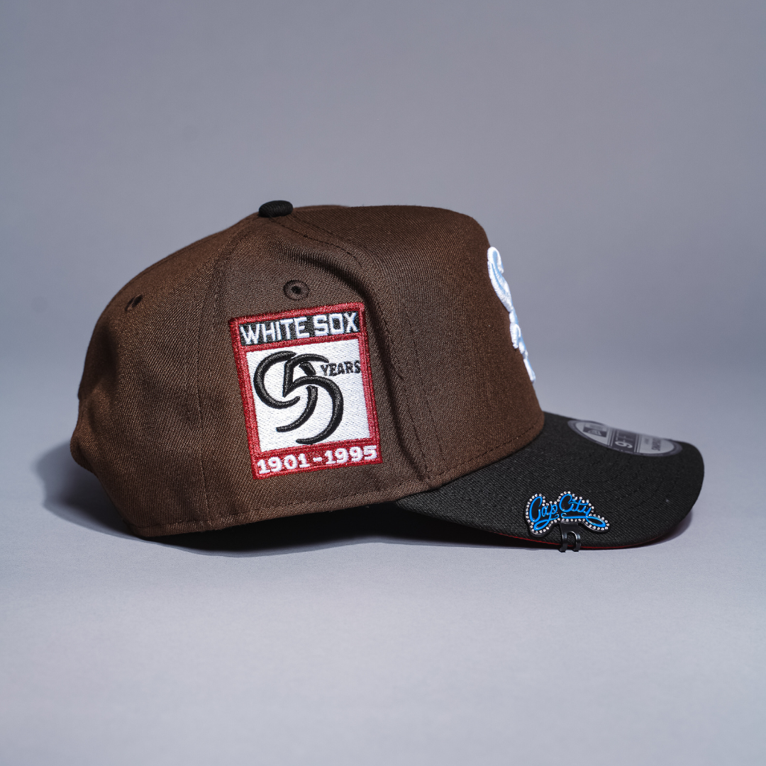 NEW ERA 9FIFTY A-FRAME BROWN/BLACK CHICAGO WHITE SOX SNAPBACK W/ 95TH ANNIVERSARY SIDE PATCH